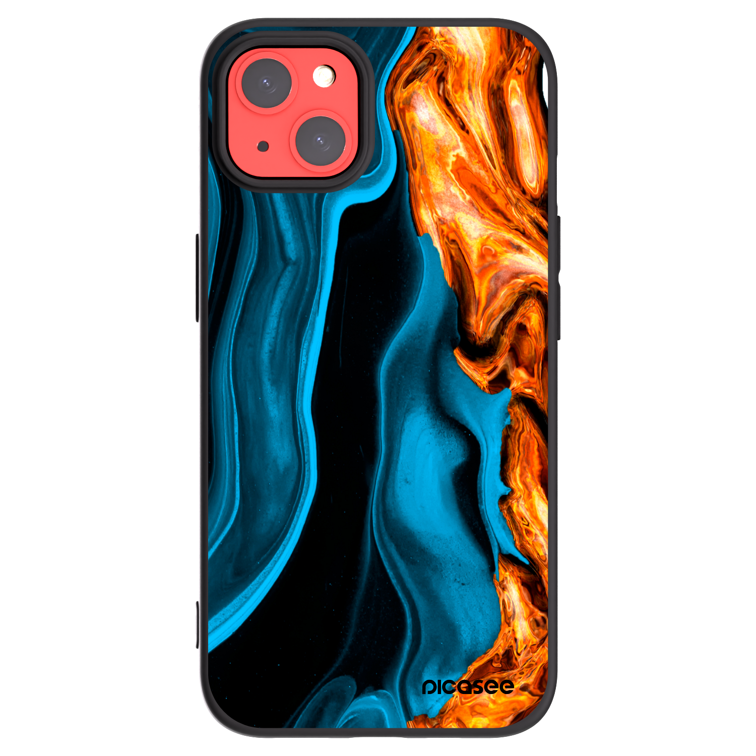 Picasee silikonový černý obal pro Apple iPhone 13 - Gold blue