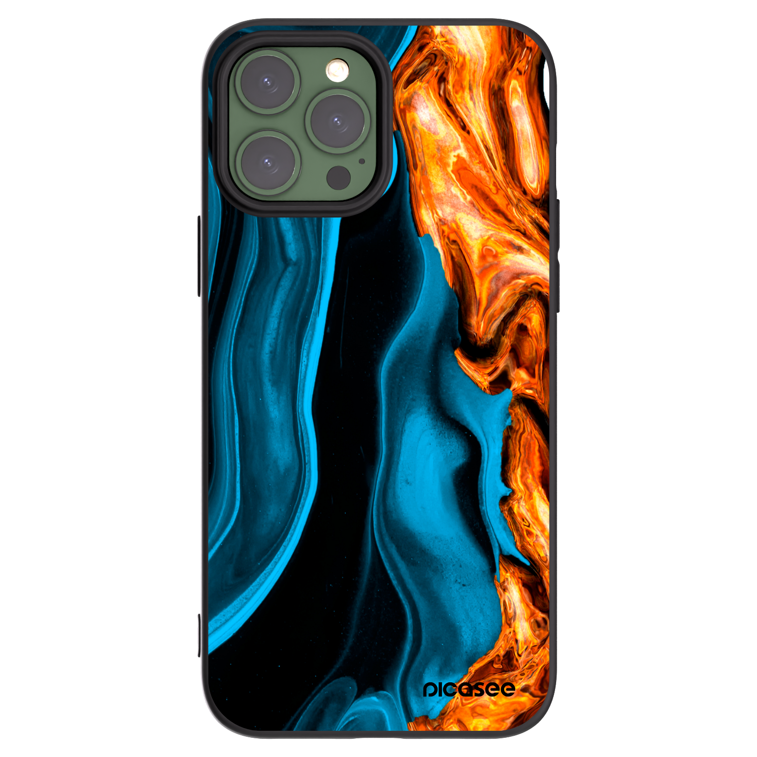 Picasee silikonový černý obal pro Apple iPhone 13 Pro Max - Gold blue