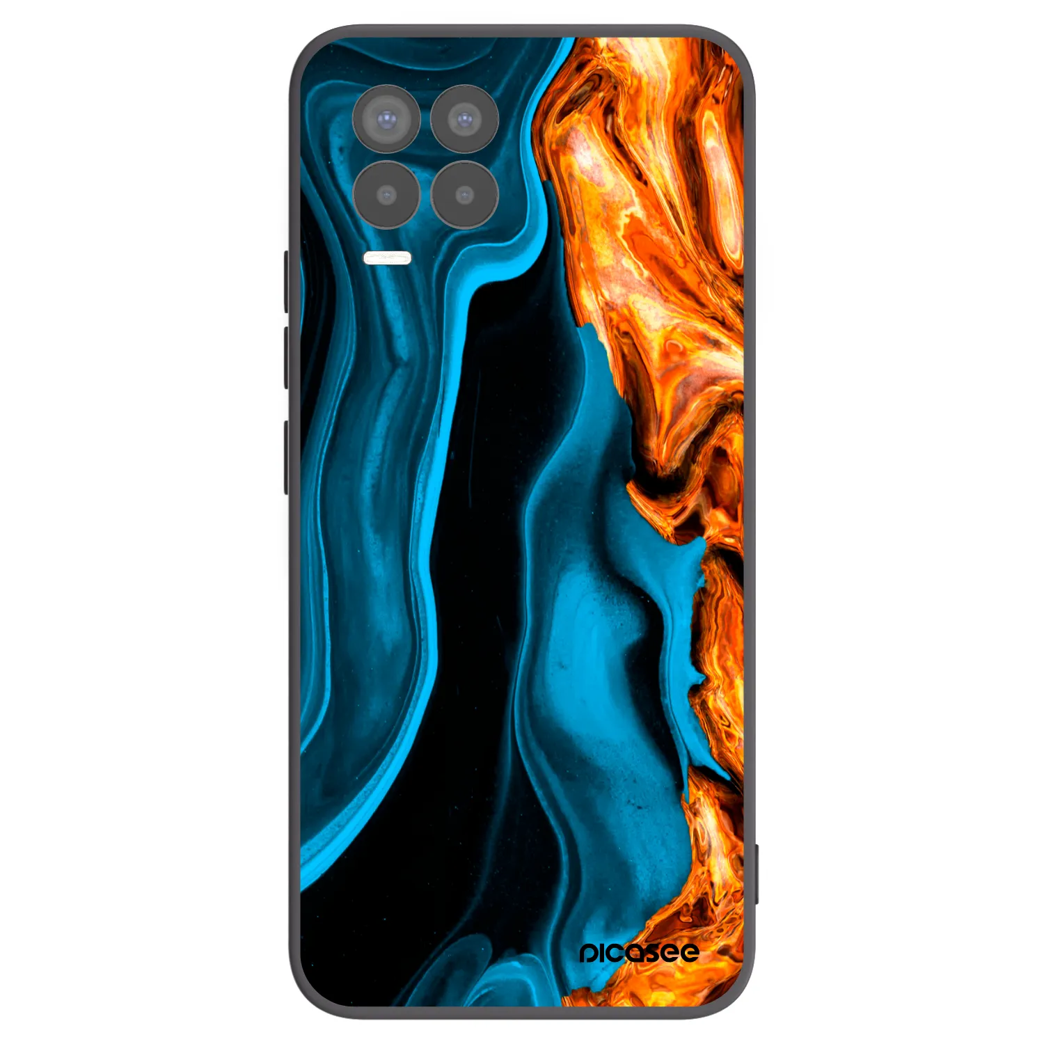 Picasee silikonový černý obal pro Realme 8 Pro - Gold blue