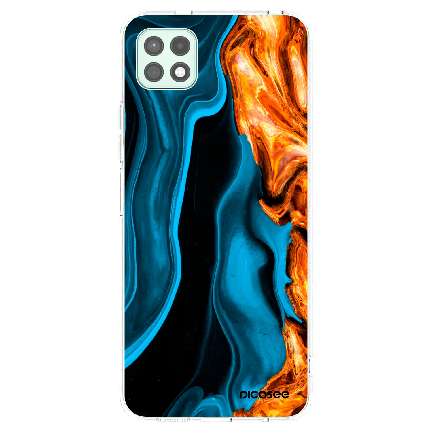 Picasee silikonový průhledný obal pro Samsung Galaxy A22 A226B 5G - Gold blue