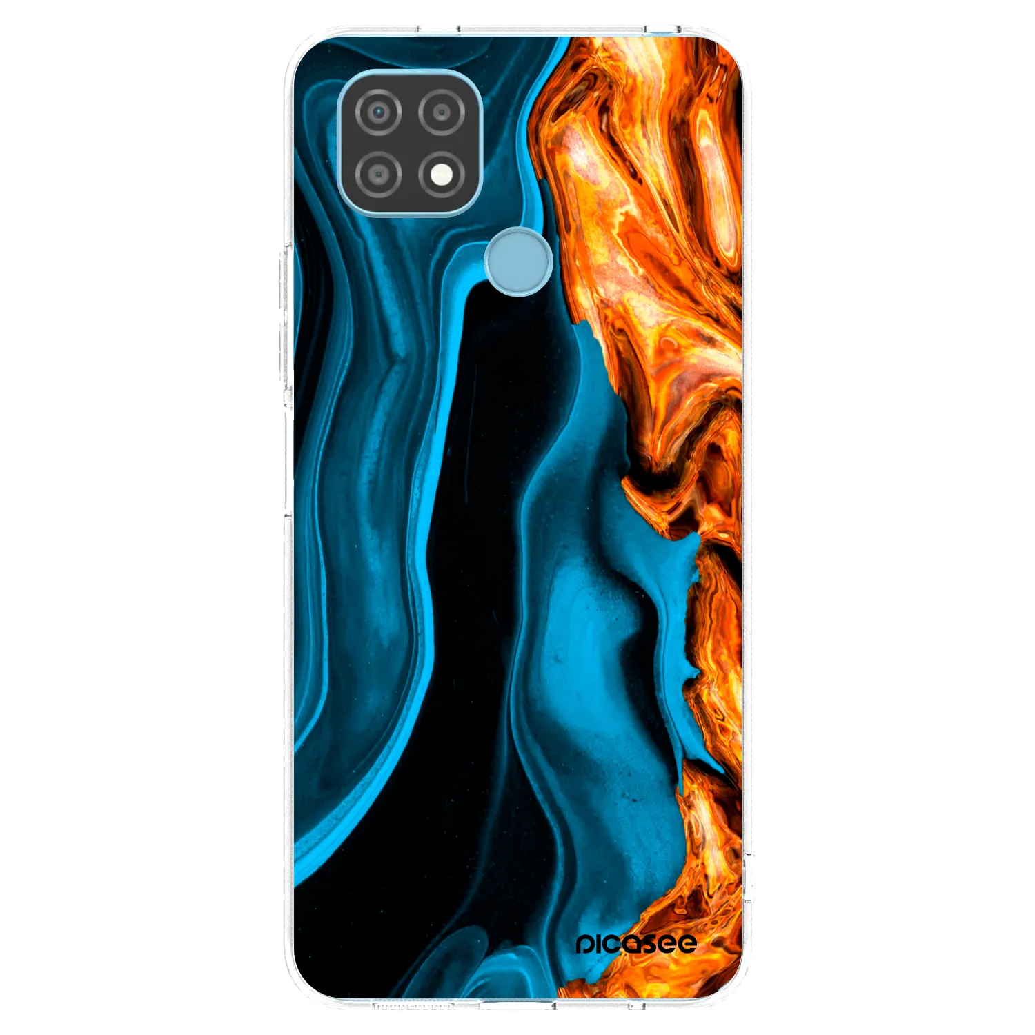 Picasee silikonový průhledný obal pro Realme C21 - Gold blue