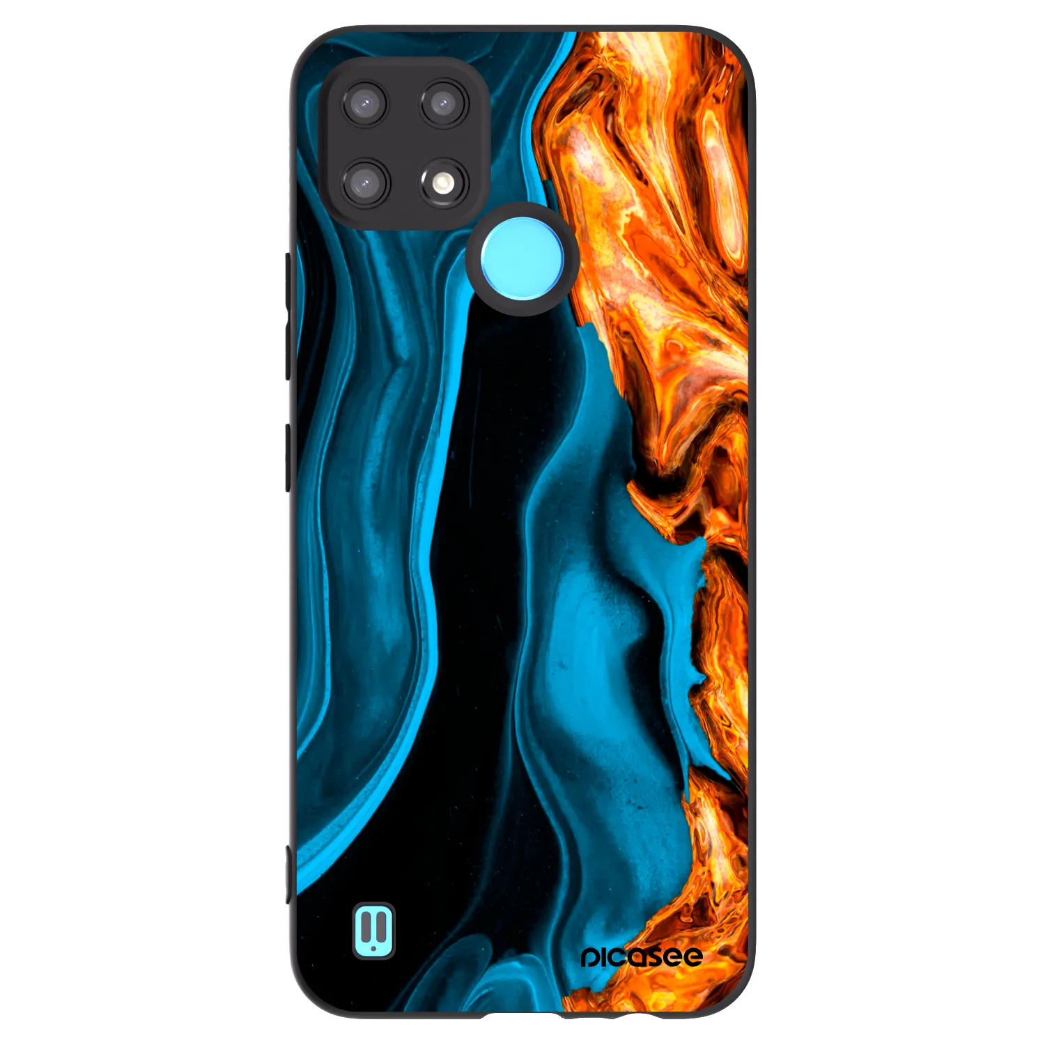 Picasee silikonový černý obal pro Realme C21 - Gold blue