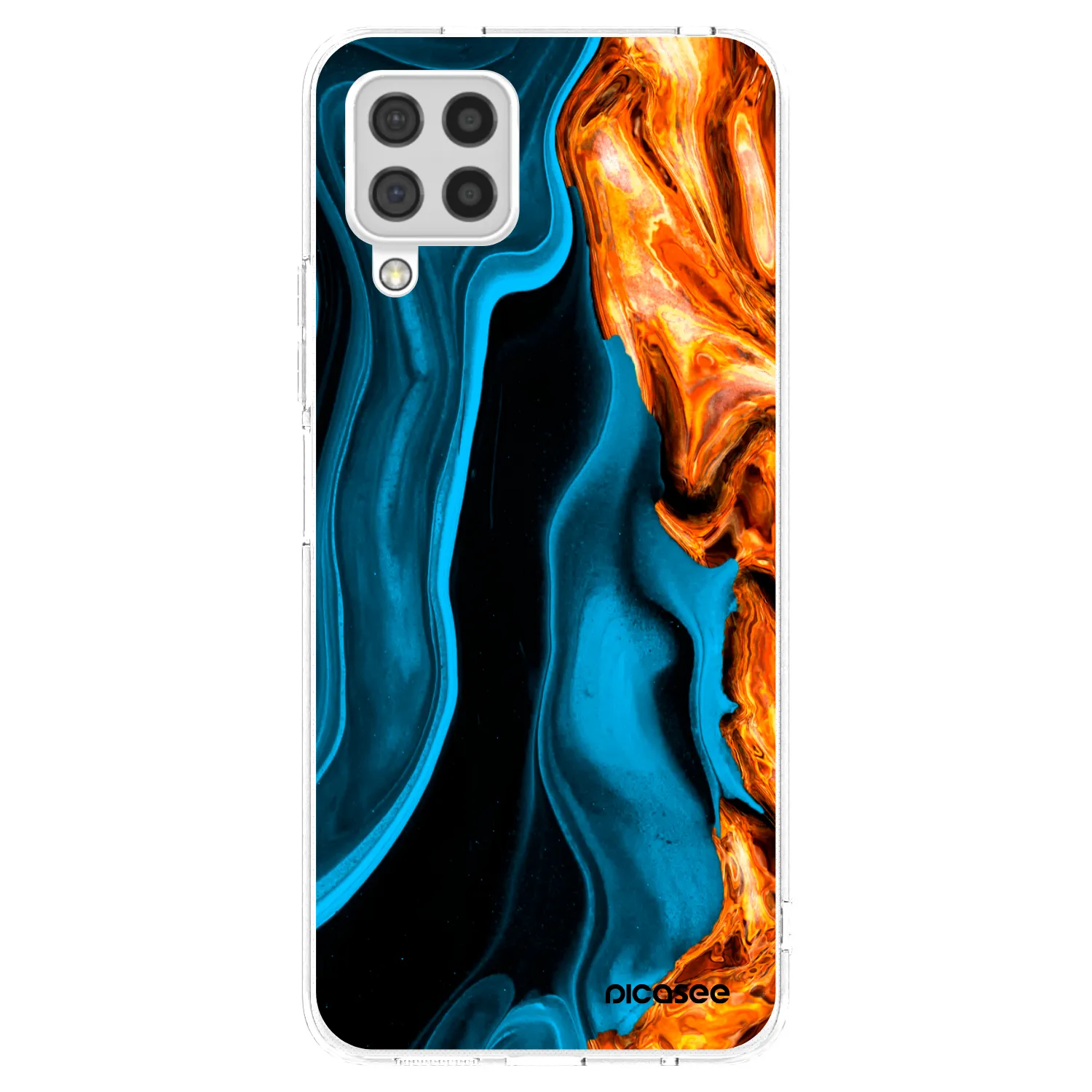 Picasee silikonový průhledný obal pro Samsung Galaxy A22 A225F 4G - Gold blue