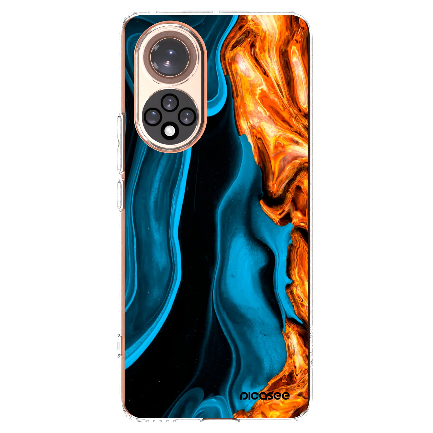 Picasee silikonový průhledný obal pro Honor 50 5G - Gold blue