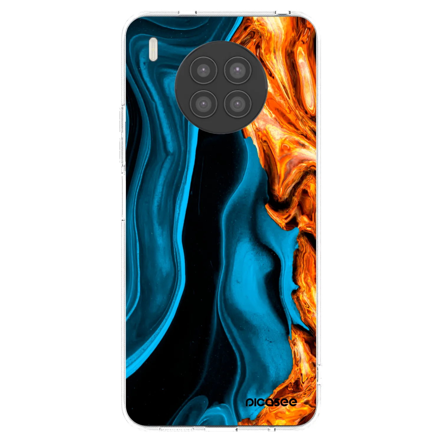 Picasee silikonový průhledný obal pro Huawei Nova 8i - Gold blue