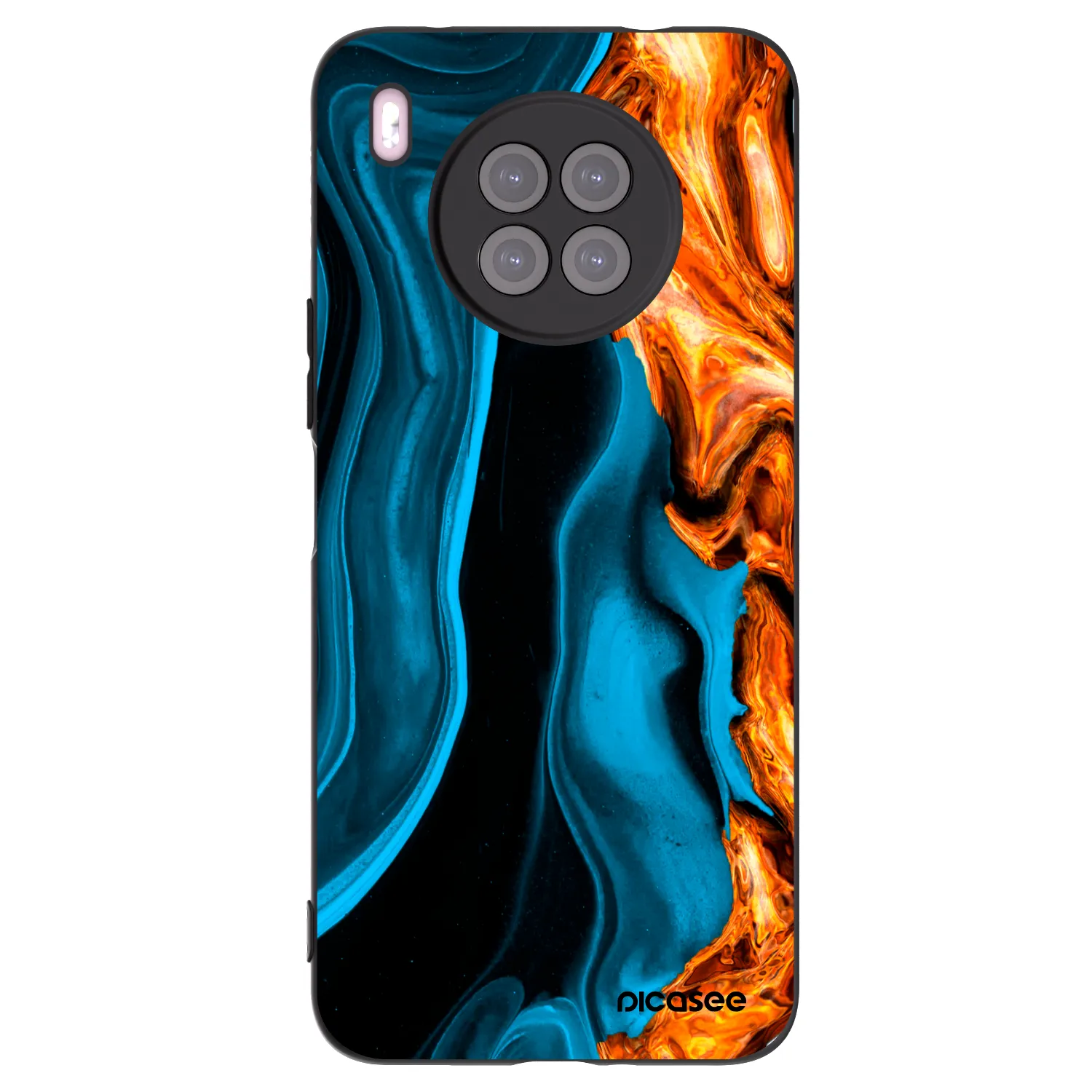 Picasee silikonový černý obal pro Huawei Nova 8i - Gold blue