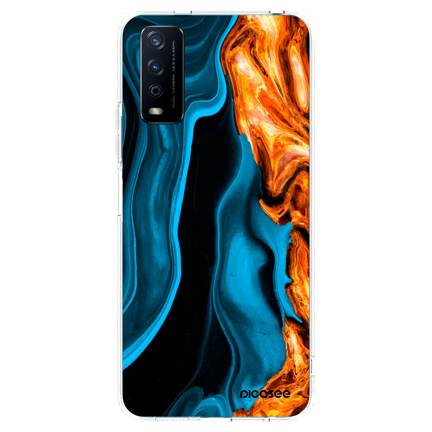 Picasee silikonový průhledný obal pro Vivo Y11s - Gold blue