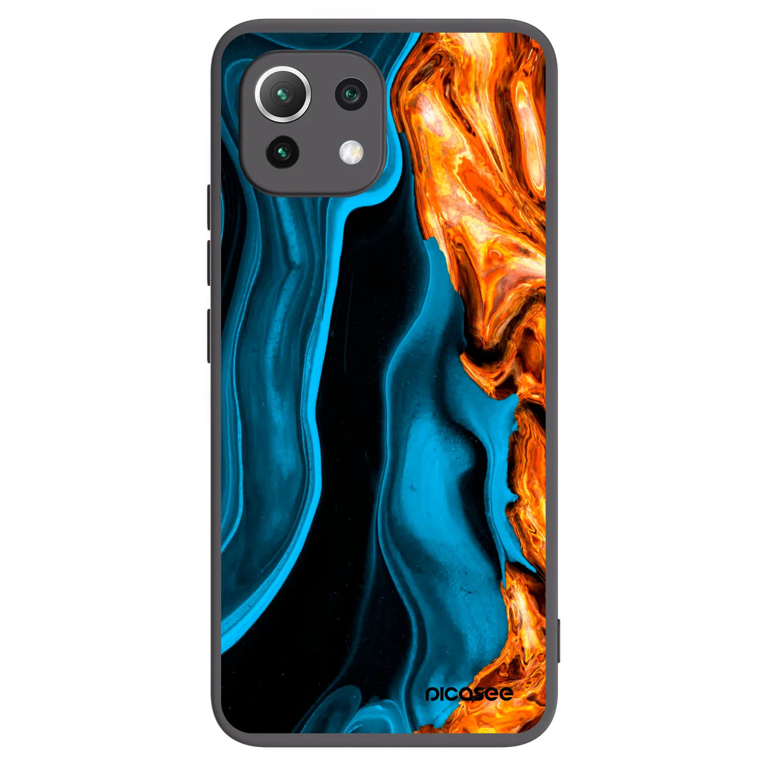 Picasee silikonový černý obal pro Xiaomi 11 Lite 5G NE - Gold blue