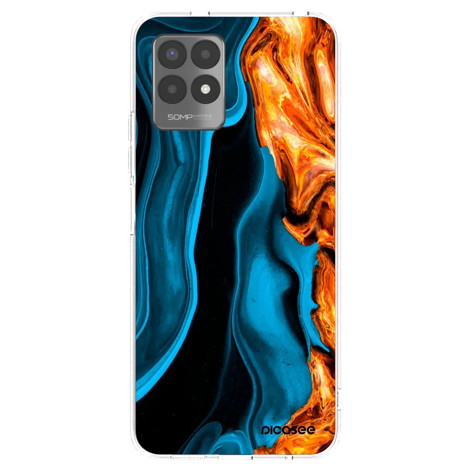 Picasee silikonový průhledný obal pro Realme 8i - Gold blue