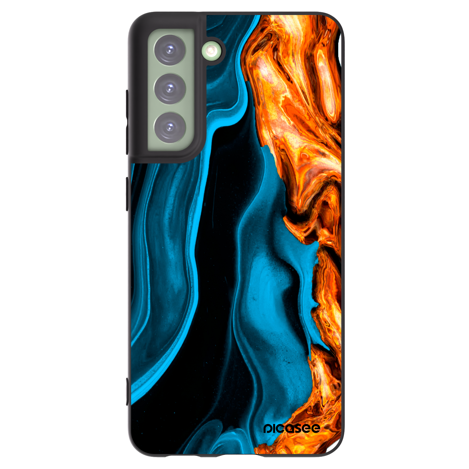 Picasee silikonový černý obal pro Samsung Galaxy S21 FE 5G - Gold blue