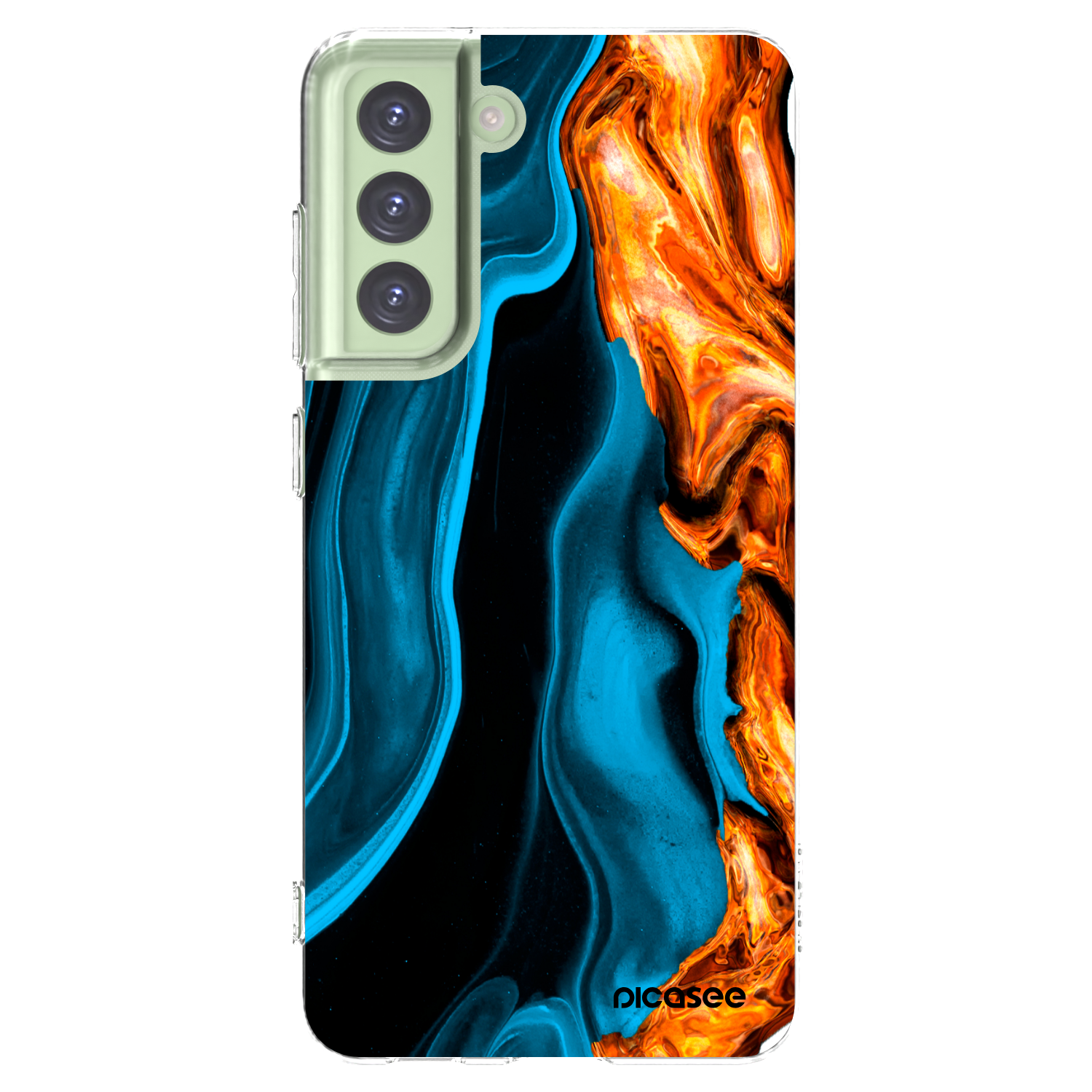 Picasee silikonový průhledný obal pro Samsung Galaxy S21 FE 5G - Gold blue