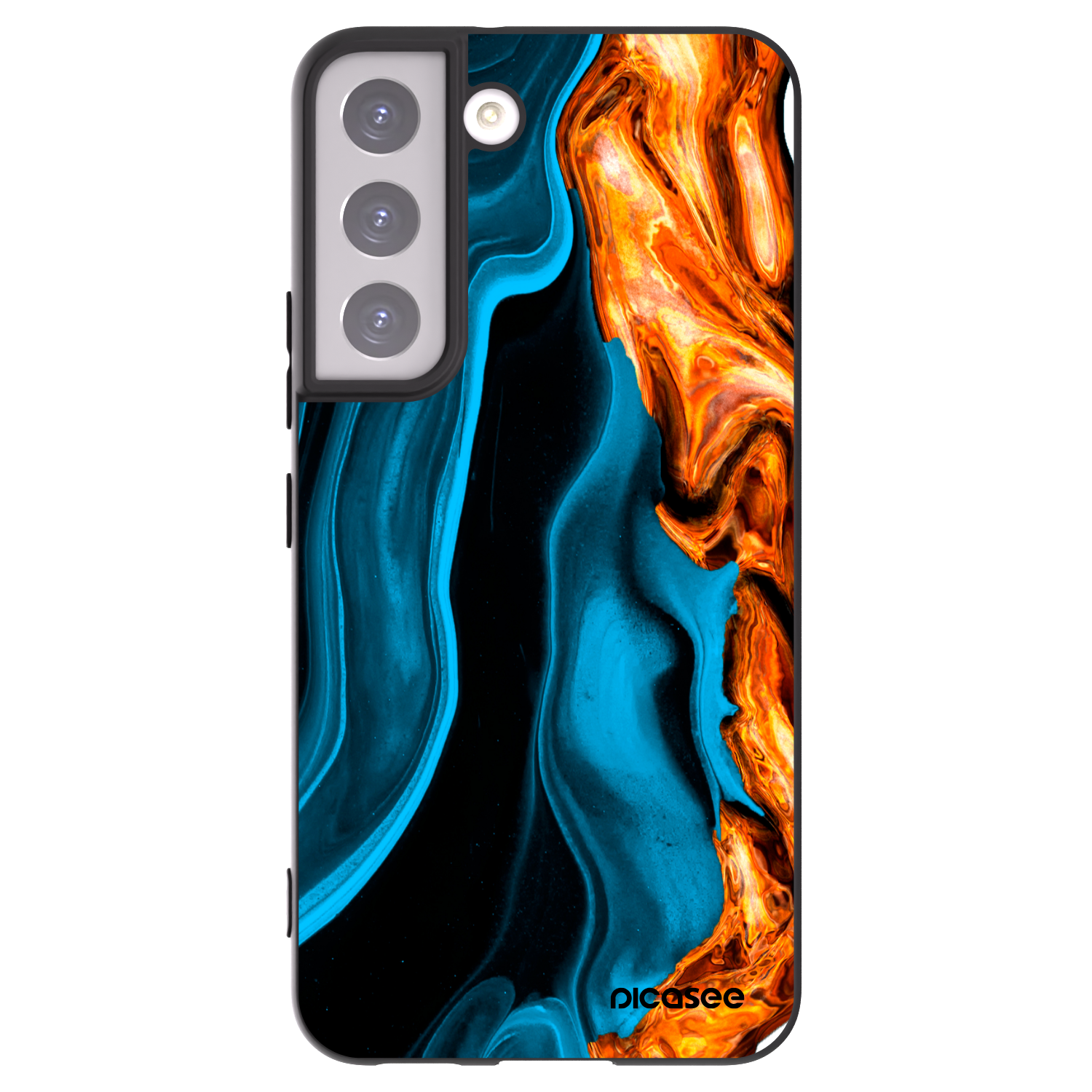Picasee silikonový černý obal pro Samsung Galaxy S22 5G - Gold blue