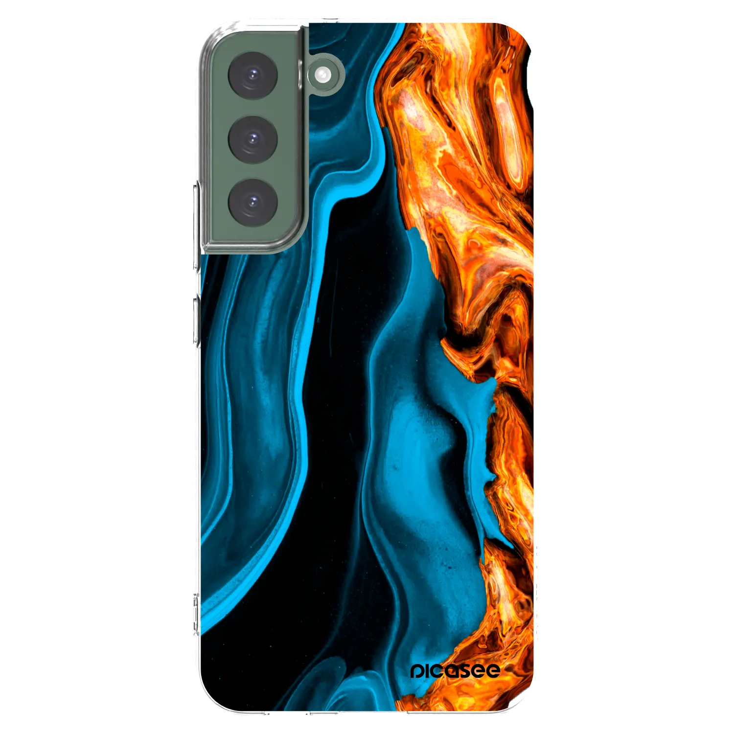 Picasee silikonový průhledný obal pro Samsung Galaxy S22+ 5G - Gold blue