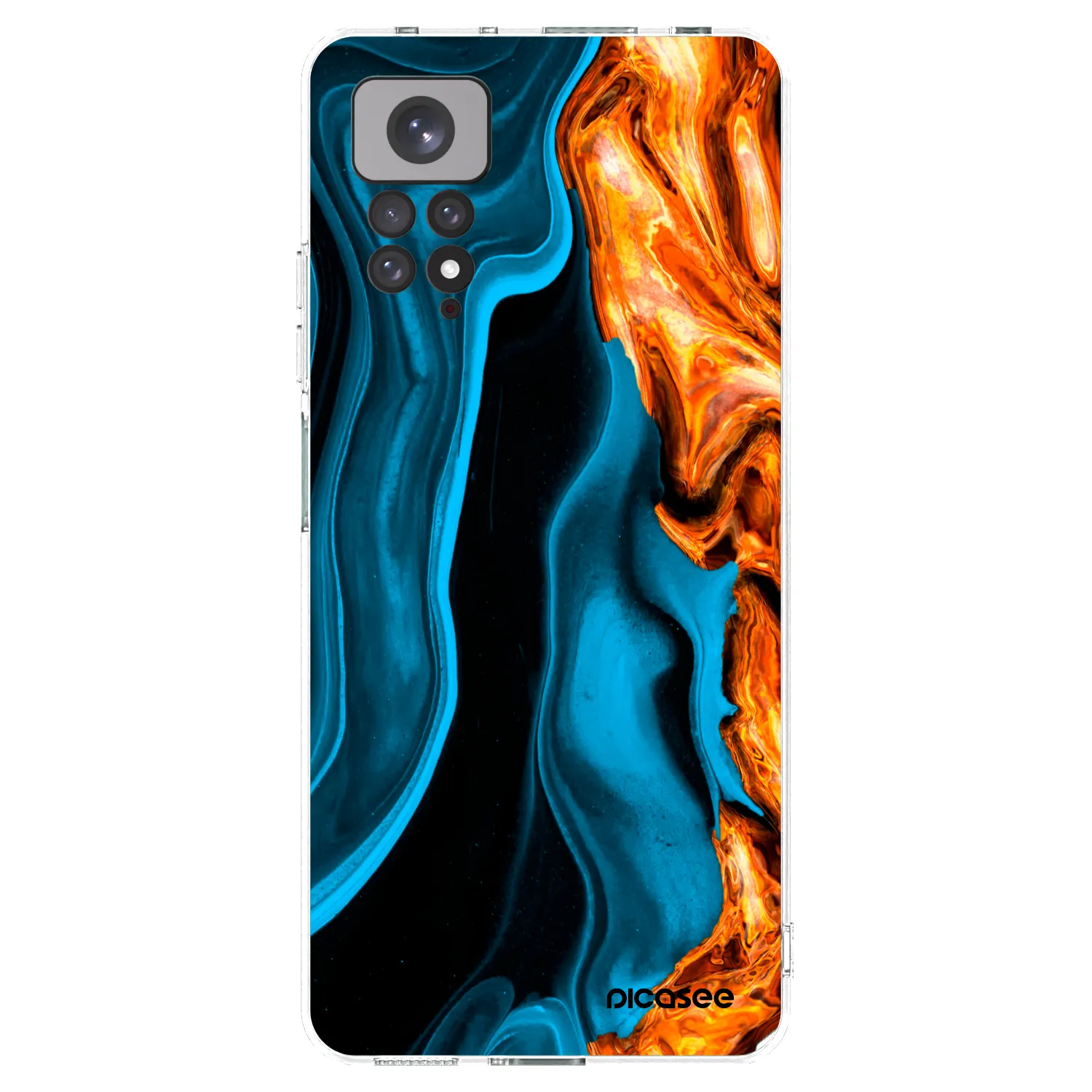 Picasee silikonový průhledný obal pro Xiaomi Redmi Note 11S 4G - Gold blue