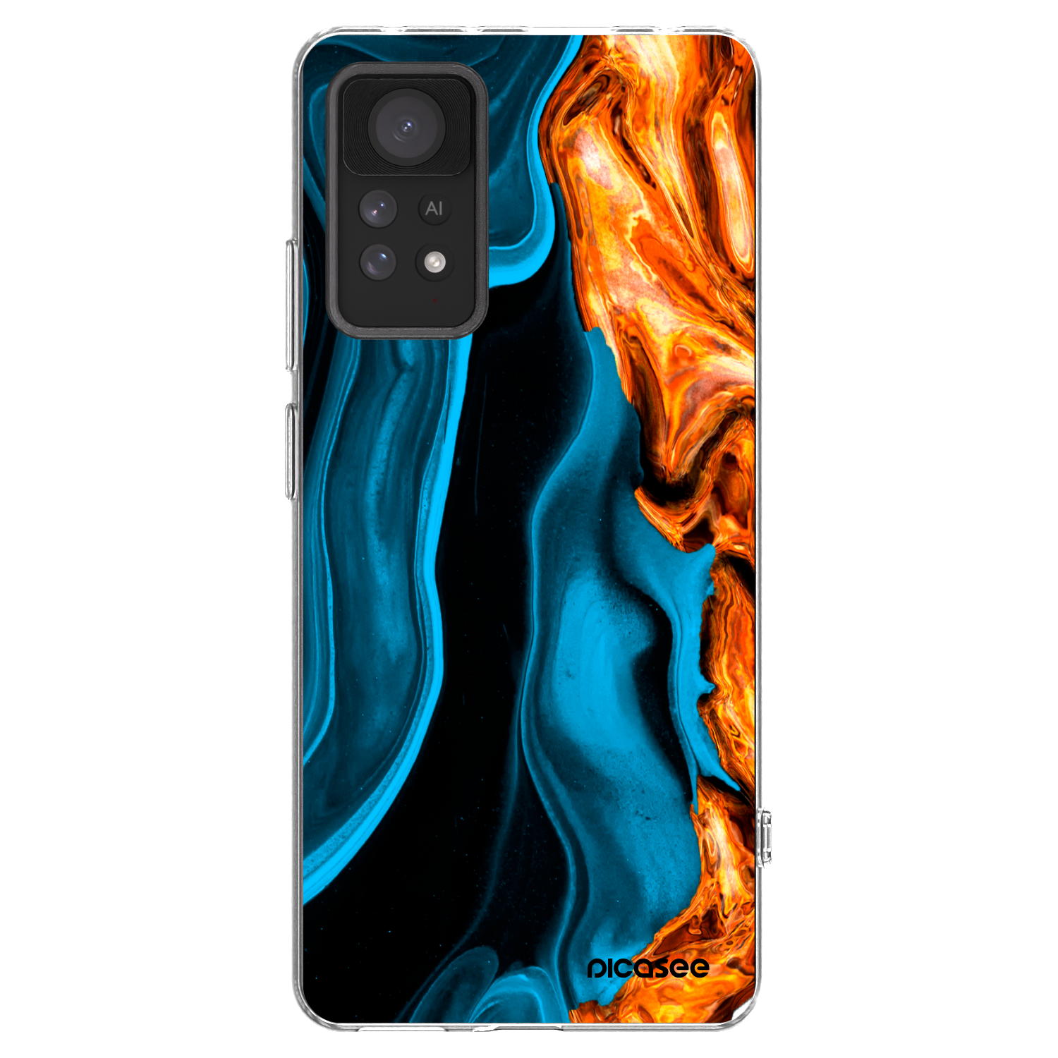 Picasee silikonový průhledný obal pro Xiaomi Redmi Note 11 Pro 5G - Gold blue