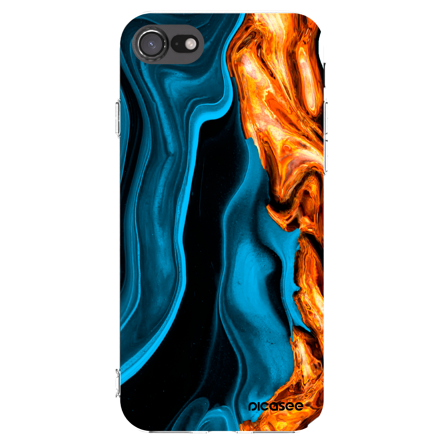 Picasee silikonový průhledný obal pro Apple iPhone SE 2022 - Gold blue