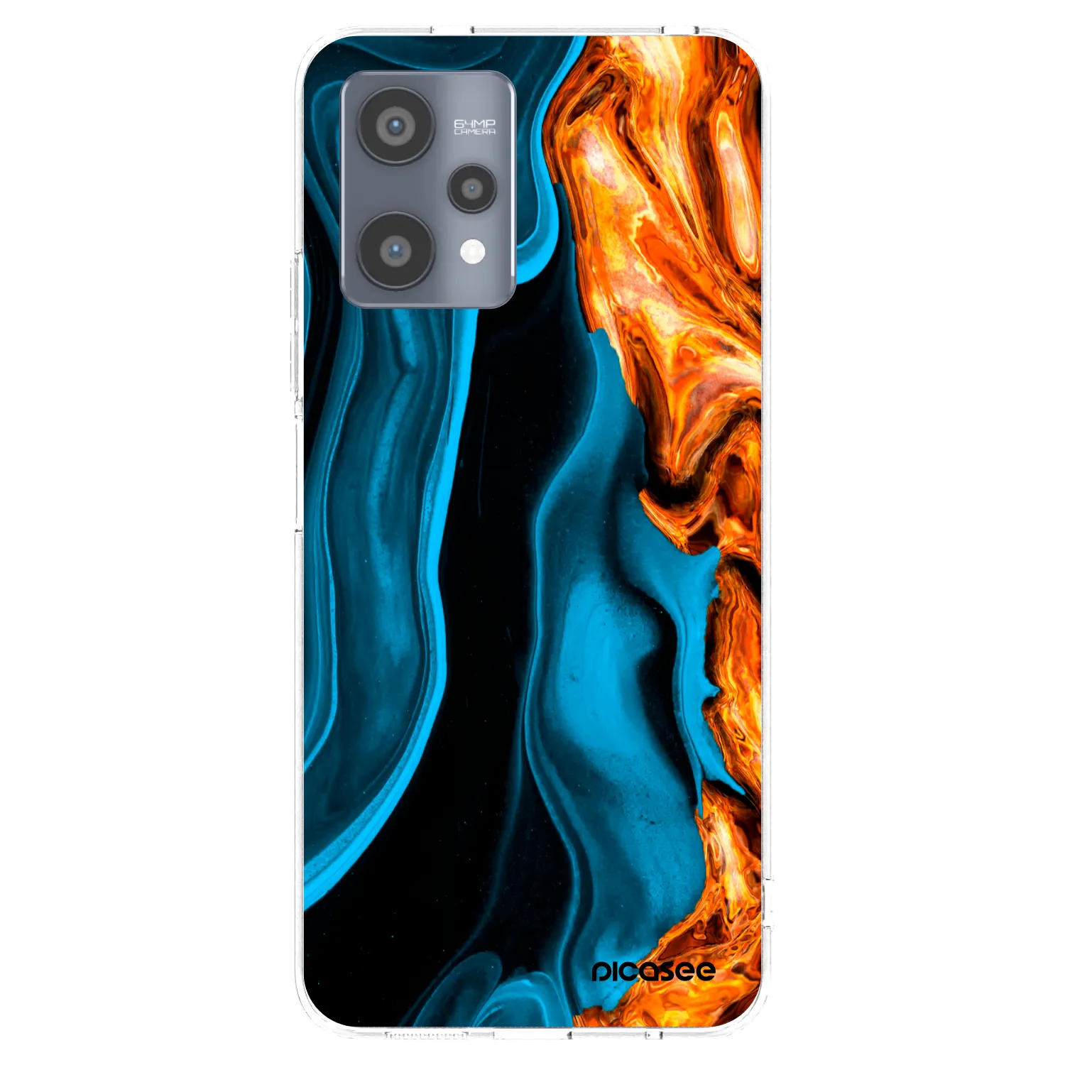 Picasee silikonový průhledný obal pro Realme 9 Pro 5G - Gold blue