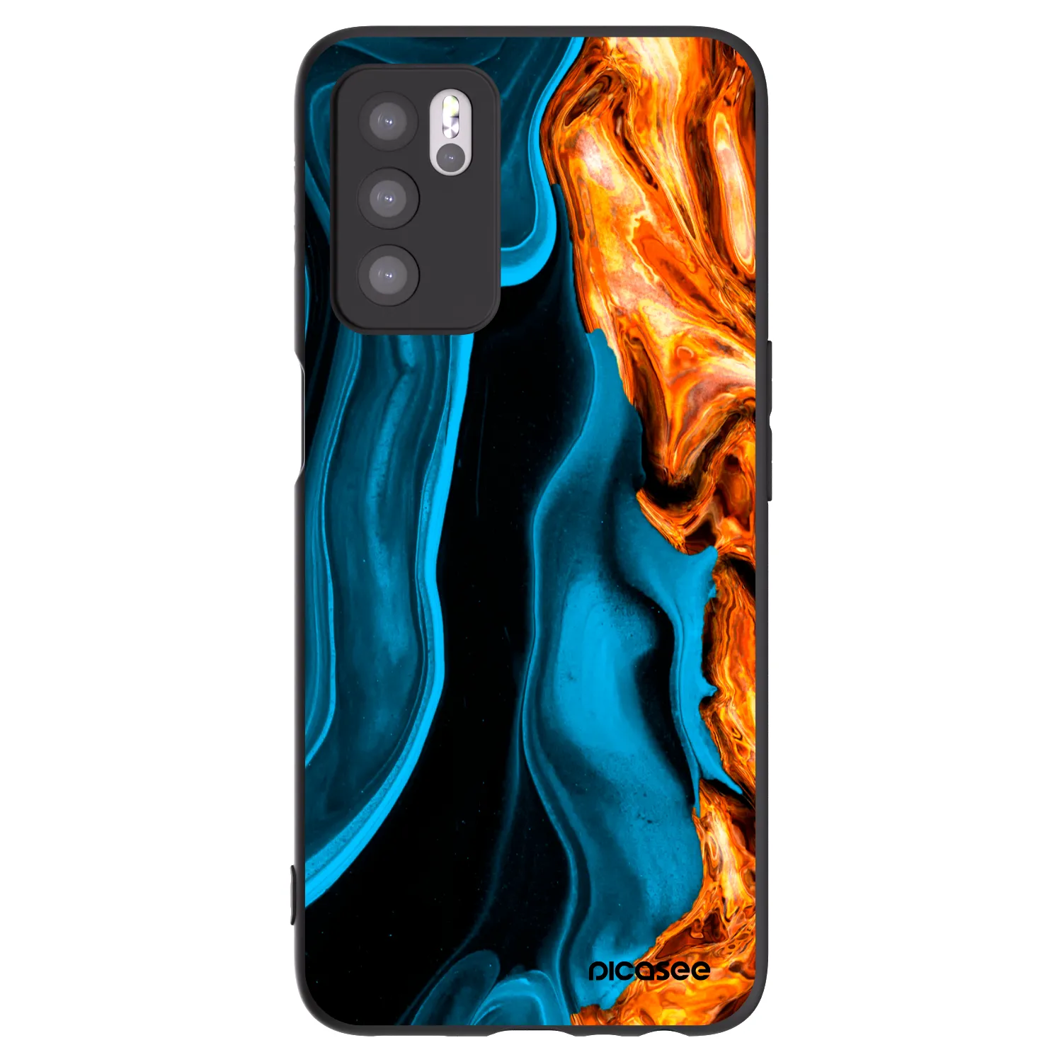 Picasee silikonový černý obal pro OPPO A16s - Gold blue