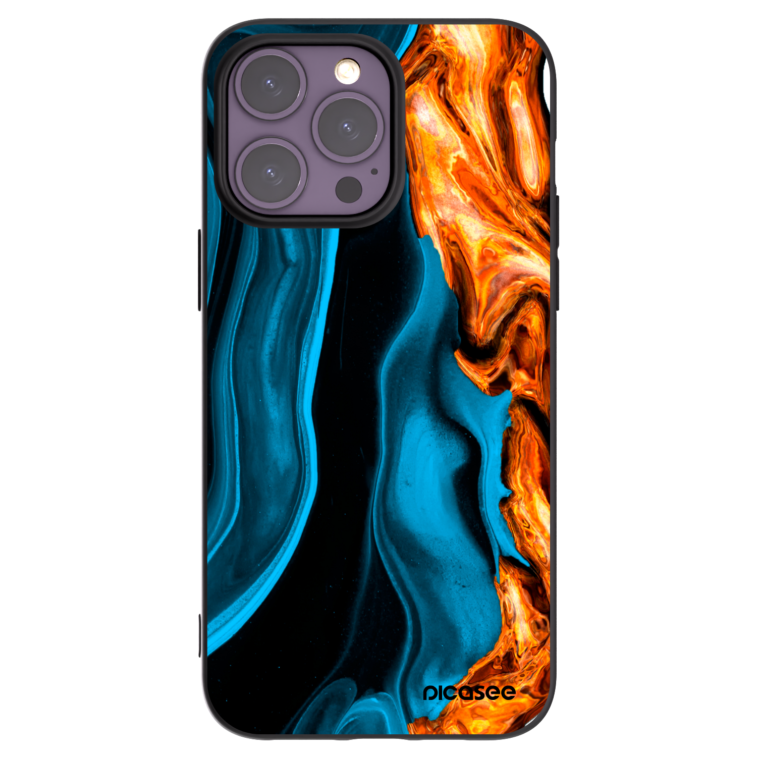 Picasee silikonový černý obal pro Apple iPhone 14 Pro Max - Gold blue