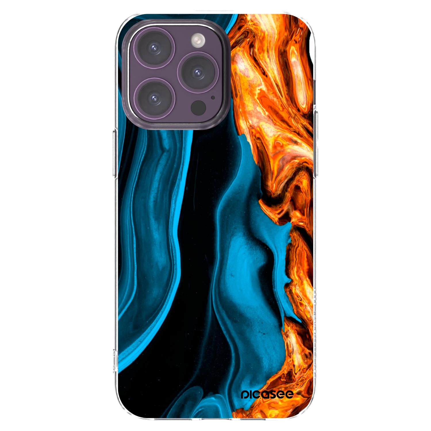 Picasee silikonový průhledný obal pro Apple iPhone 14 Pro Max - Gold blue