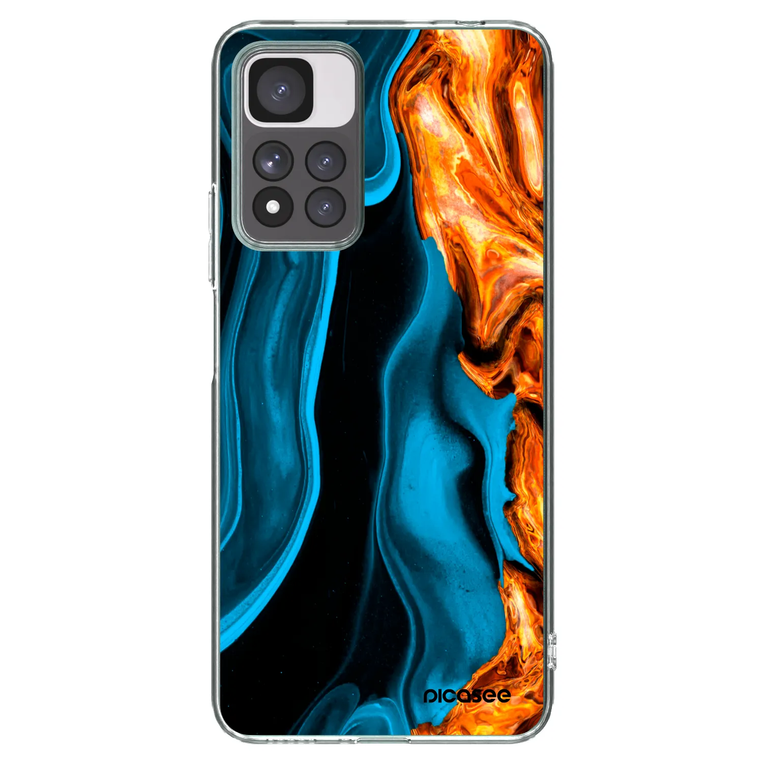 Picasee silikonový průhledný obal pro Xiaomi Redmi Note 11 Pro+ 5G - Gold blue