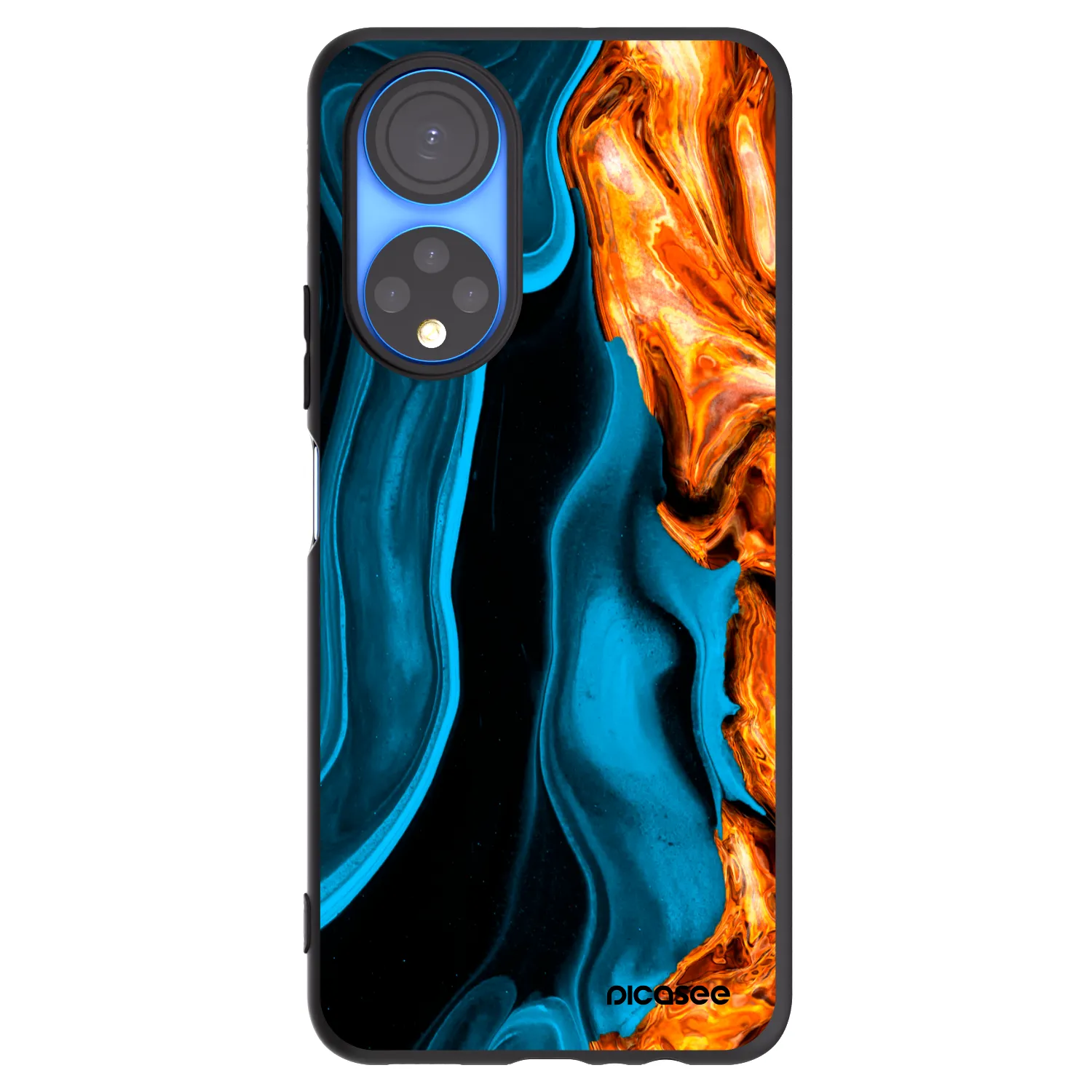 Picasee silikonový černý obal pro Honor X7 - Gold blue