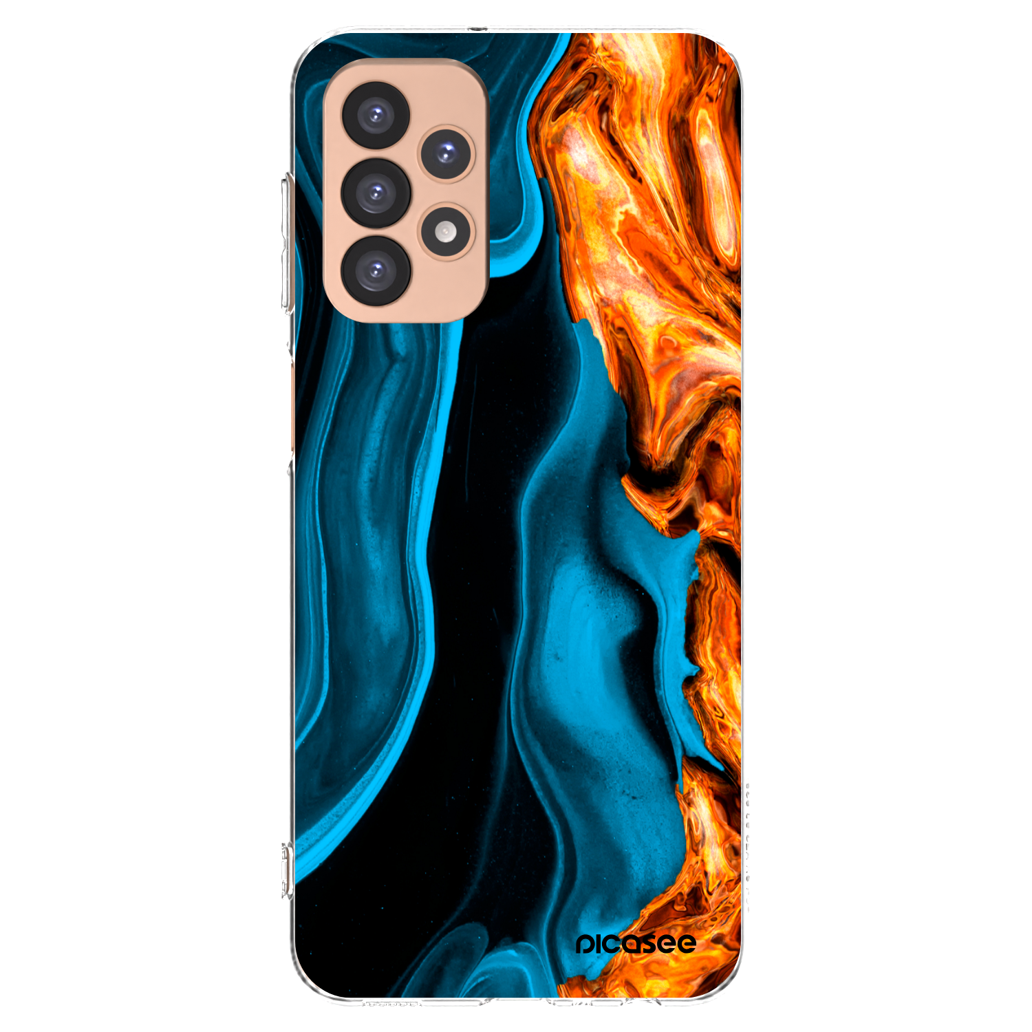 Picasee silikonový průhledný obal pro Samsung Galaxy A23 A236B 5G - Gold blue
