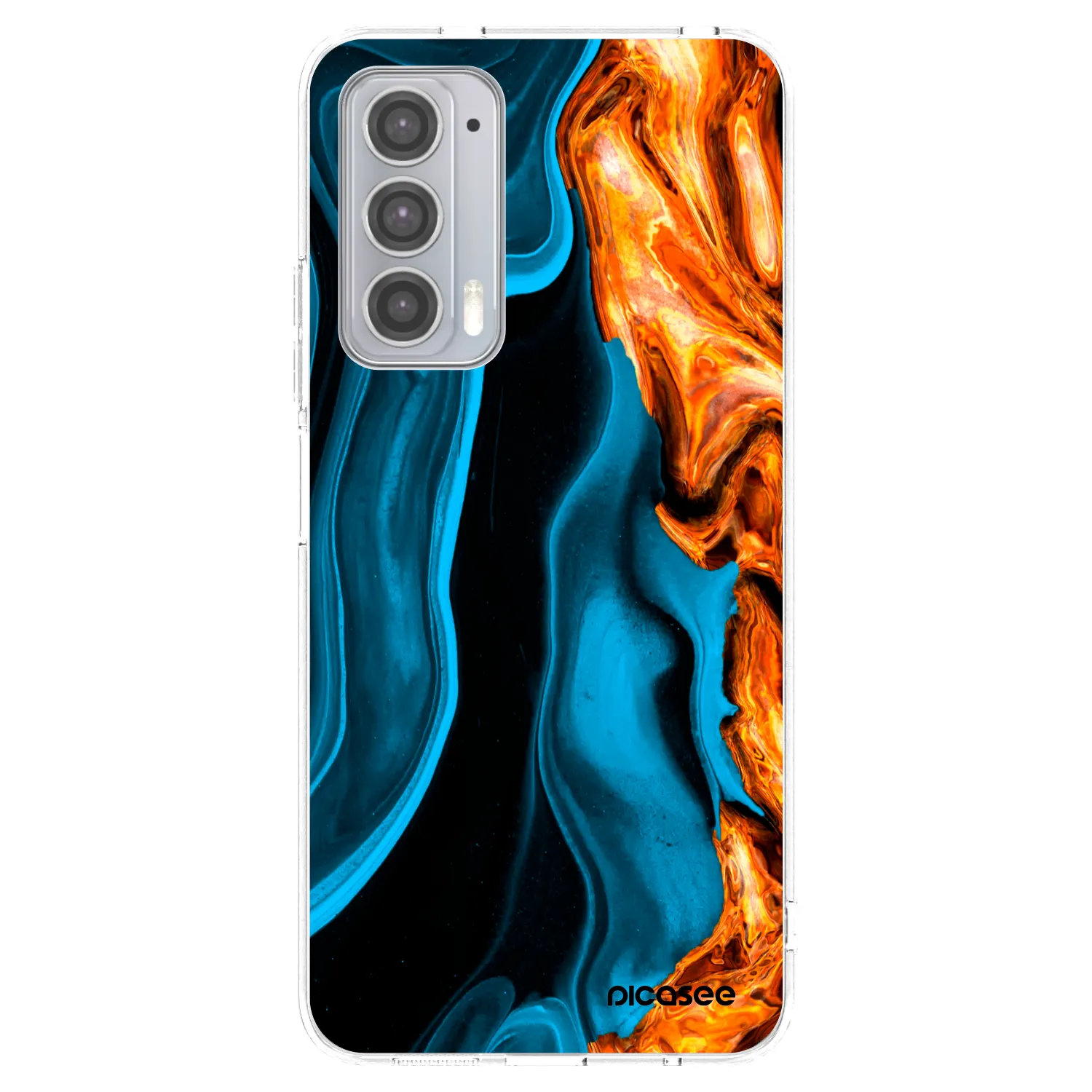 Picasee silikonový průhledný obal pro Motorola Edge 20 - Gold blue