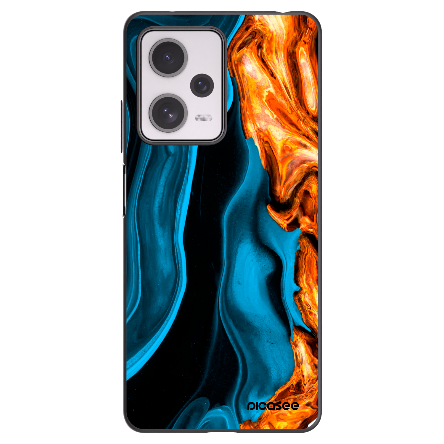 Picasee silikonový černý obal pro Xiaomi Redmi Note 12 Pro+ 5G - Gold blue
