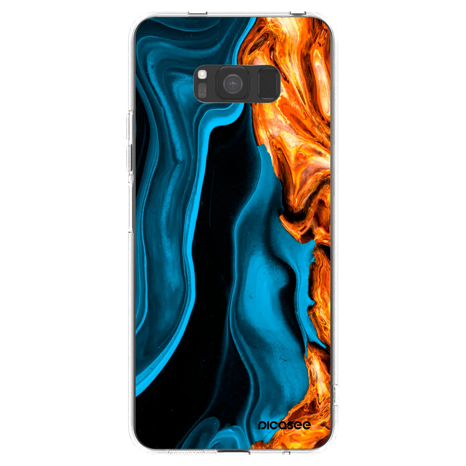 Picasee silikonový průhledný obal pro Samsung Galaxy S8 G950F - Gold blue