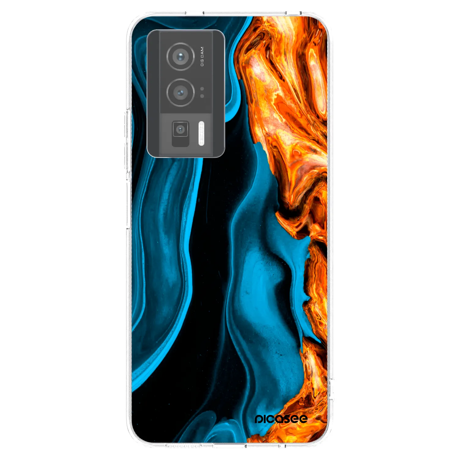 Picasee silikonový průhledný obal pro Xiaomi Poco F5 Pro 5G - Gold blue