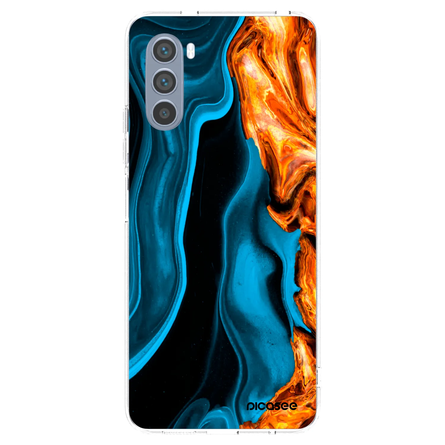 Picasee silikonový průhledný obal pro Motorola Moto G62 - Gold blue