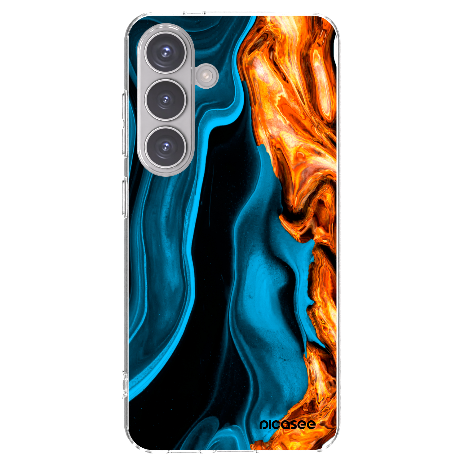 Picasee silikonový průhledný obal pro Samsung Galaxy S24 S921B 5G - Gold blue