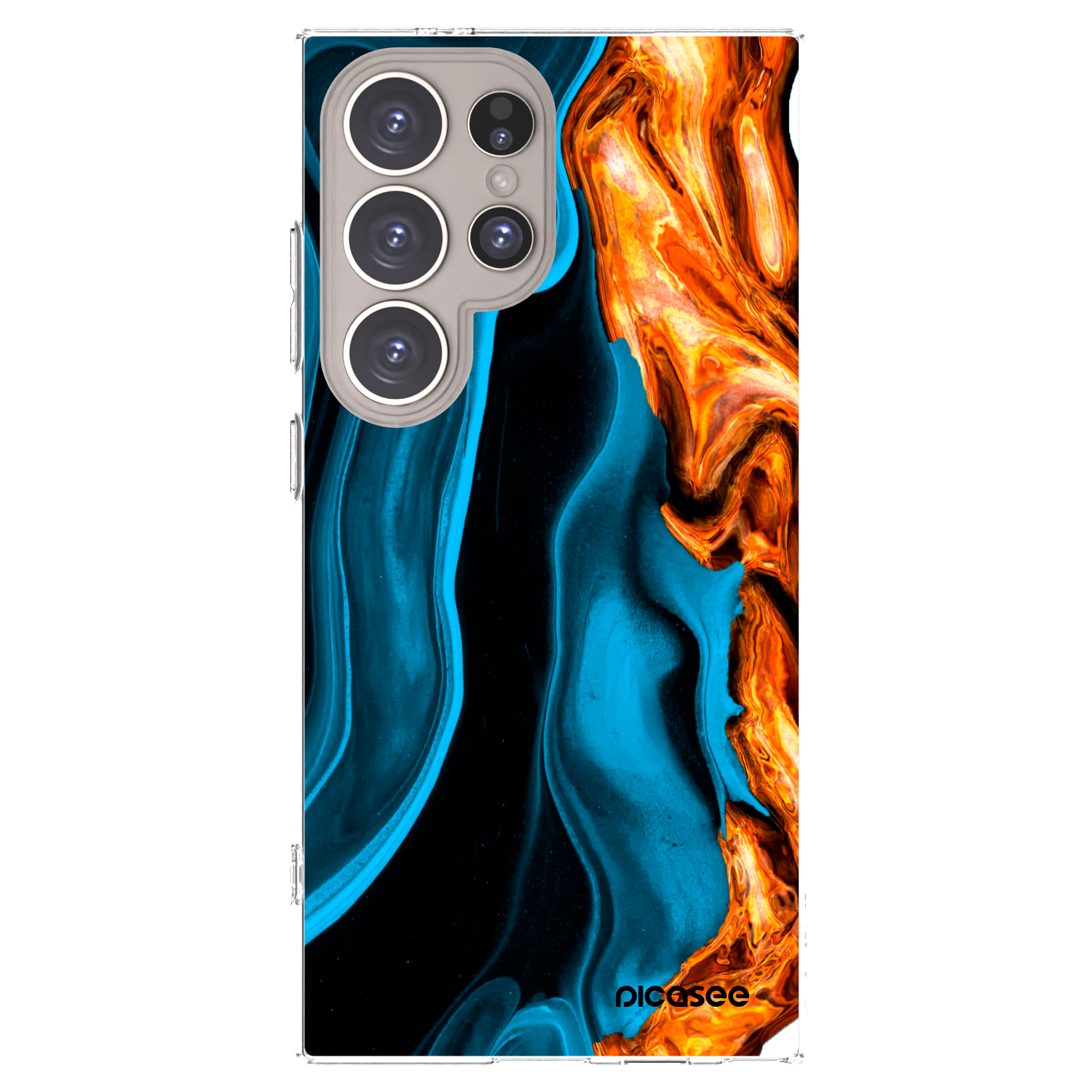 Picasee silikonový průhledný obal pro Samsung Galaxy S24 Ultra S928B 5G - Gold blue