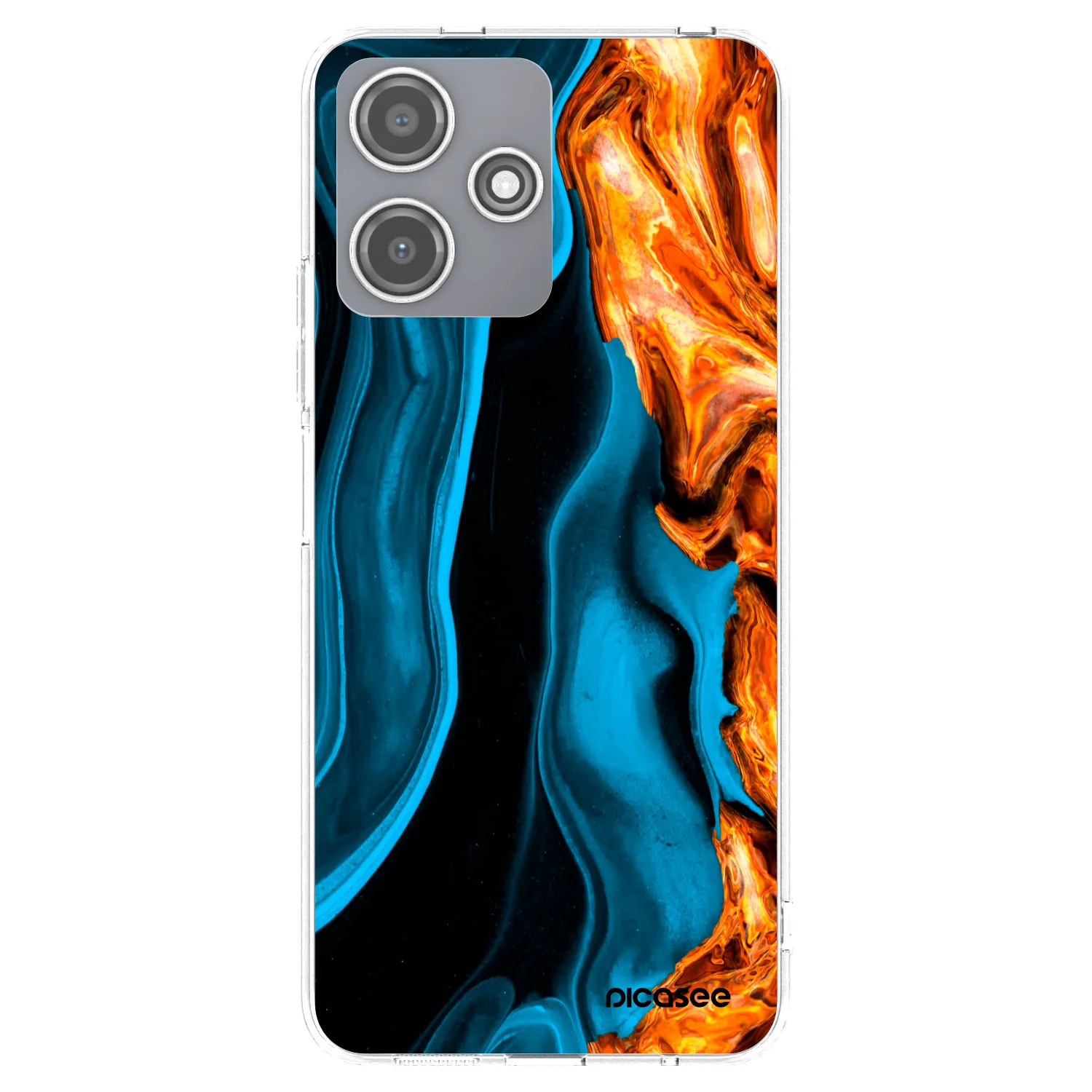 Picasee silikonový průhledný obal pro Xiaomi Redmi 12 5G - Gold blue