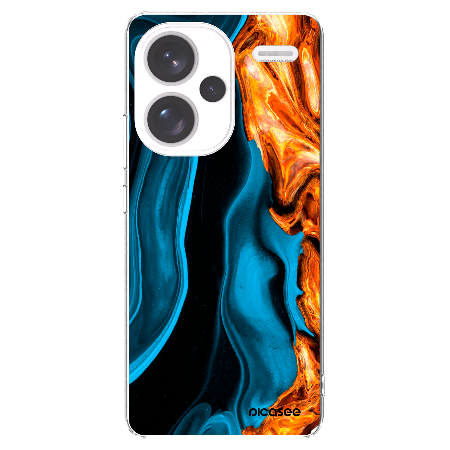 Picasee silikonový průhledný obal pro Xiaomi Redmi Note 13 Pro+ 5G - Gold blue