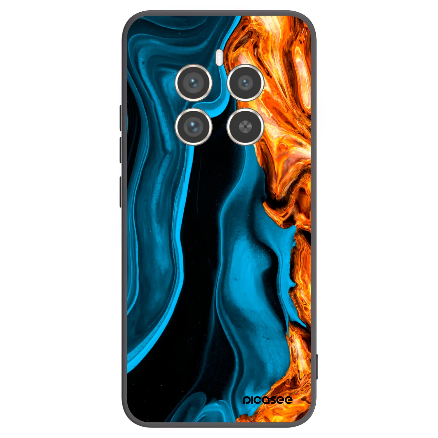 Picasee silikonový černý obal pro Realme 12 Pro 5G - Gold blue