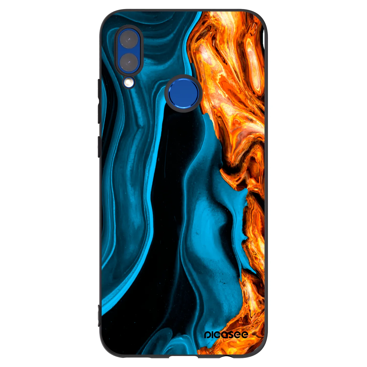 Picasee silikonový černý obal pro Huawei P Smart 2019 - Gold blue