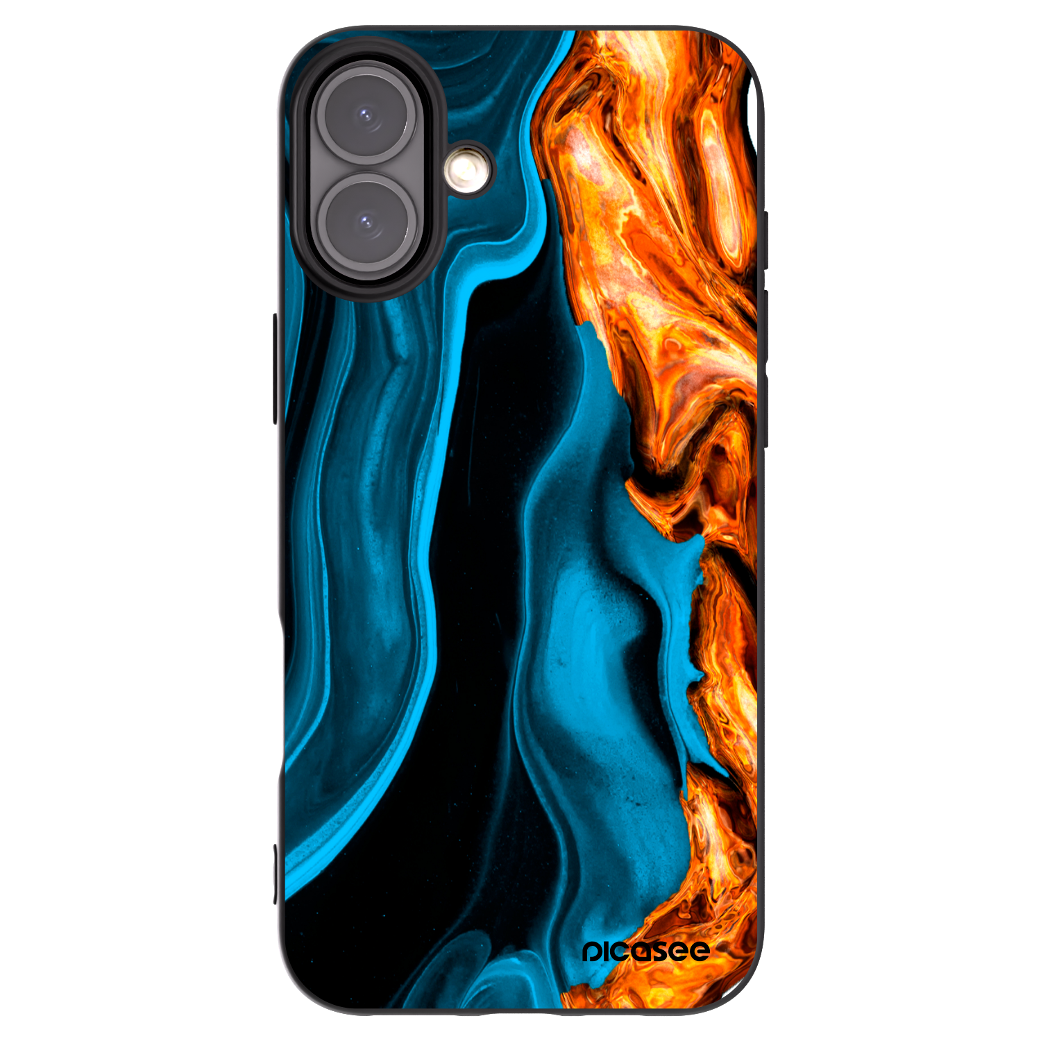 Picasee silikonový černý obal pro Apple iPhone 16 Plus - Gold blue