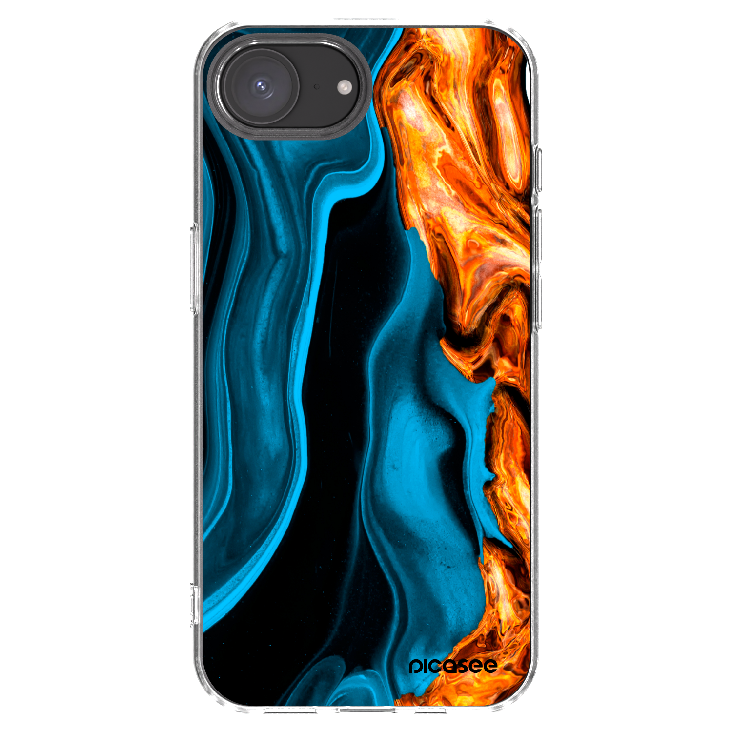 Picasee silikonový průhledný obal pro Apple iPhone 16e - Gold blue