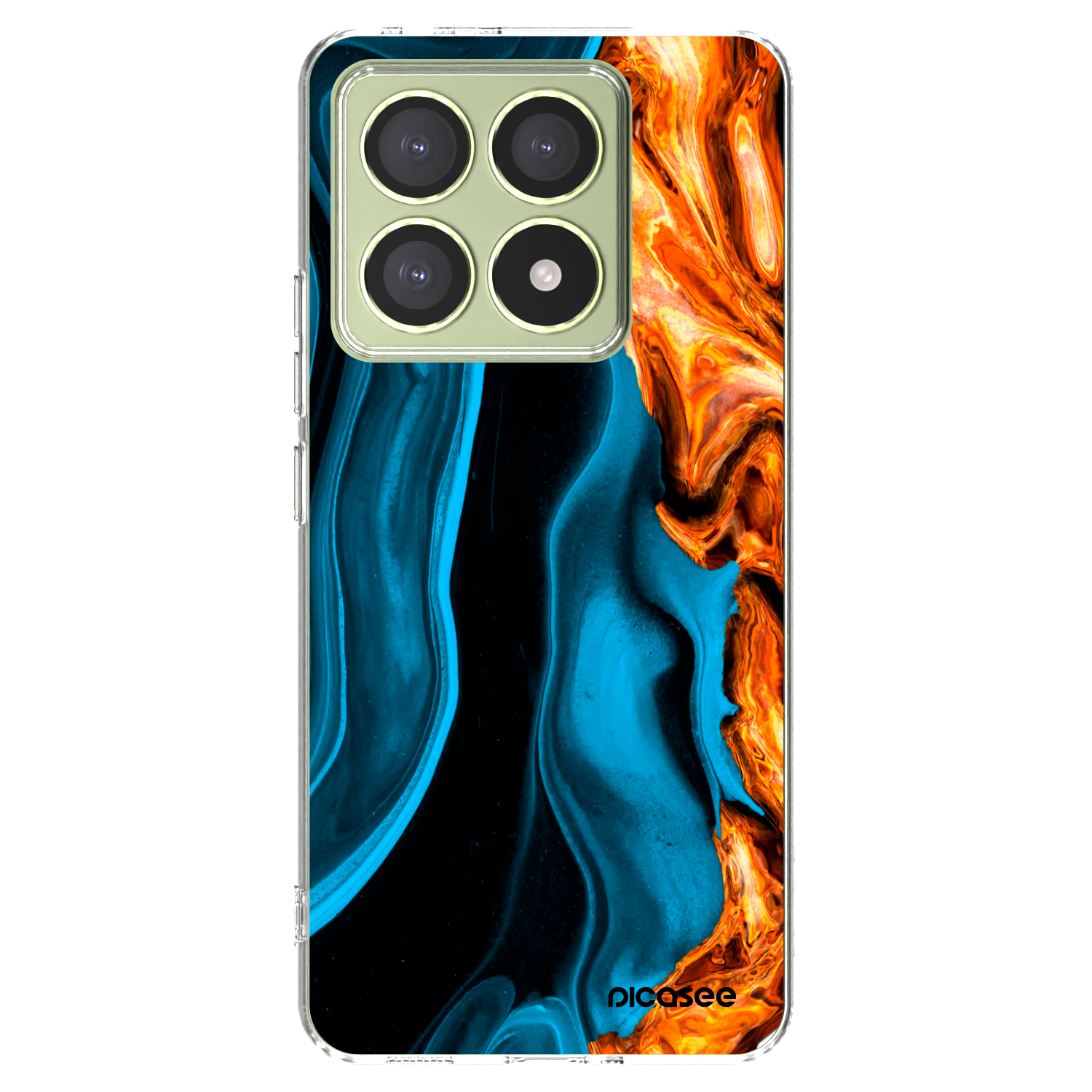 Picasee silikonový průhledný obal pro Xiaomi 14T - Gold blue