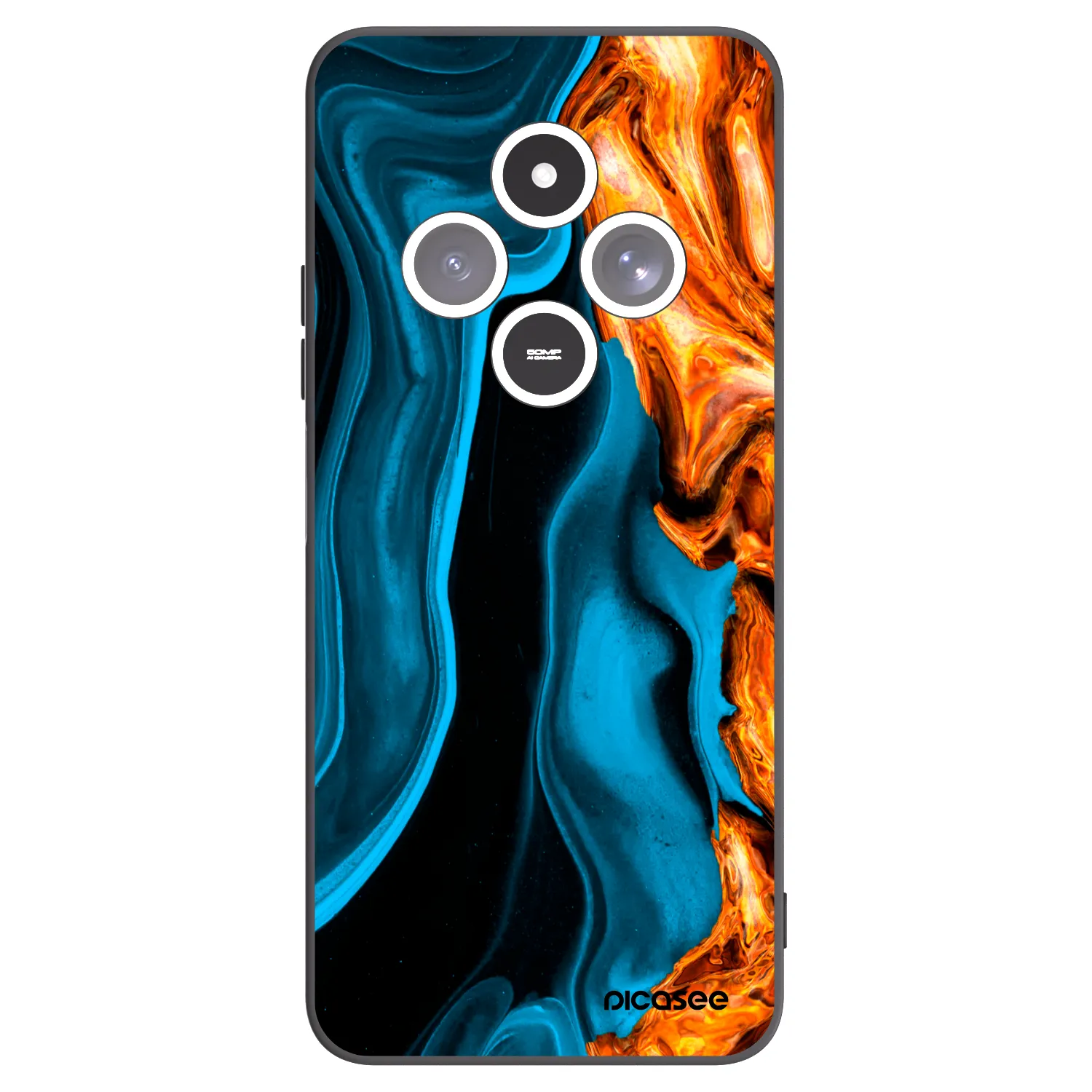 Picasee silikonový černý obal pro Xiaomi Redmi 14C - Gold blue