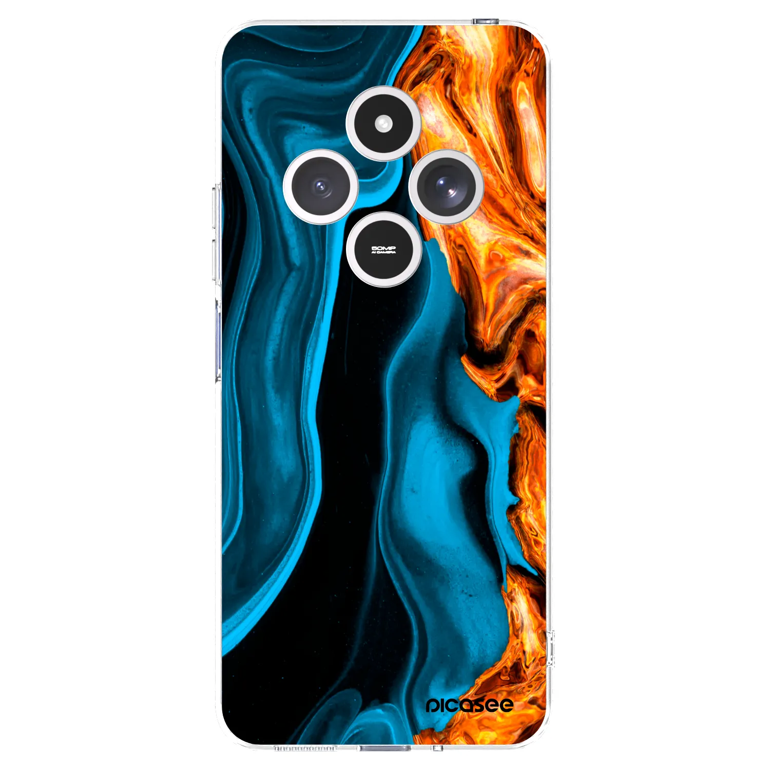Picasee silikonový průhledný obal pro Xiaomi Redmi 14C - Gold blue
