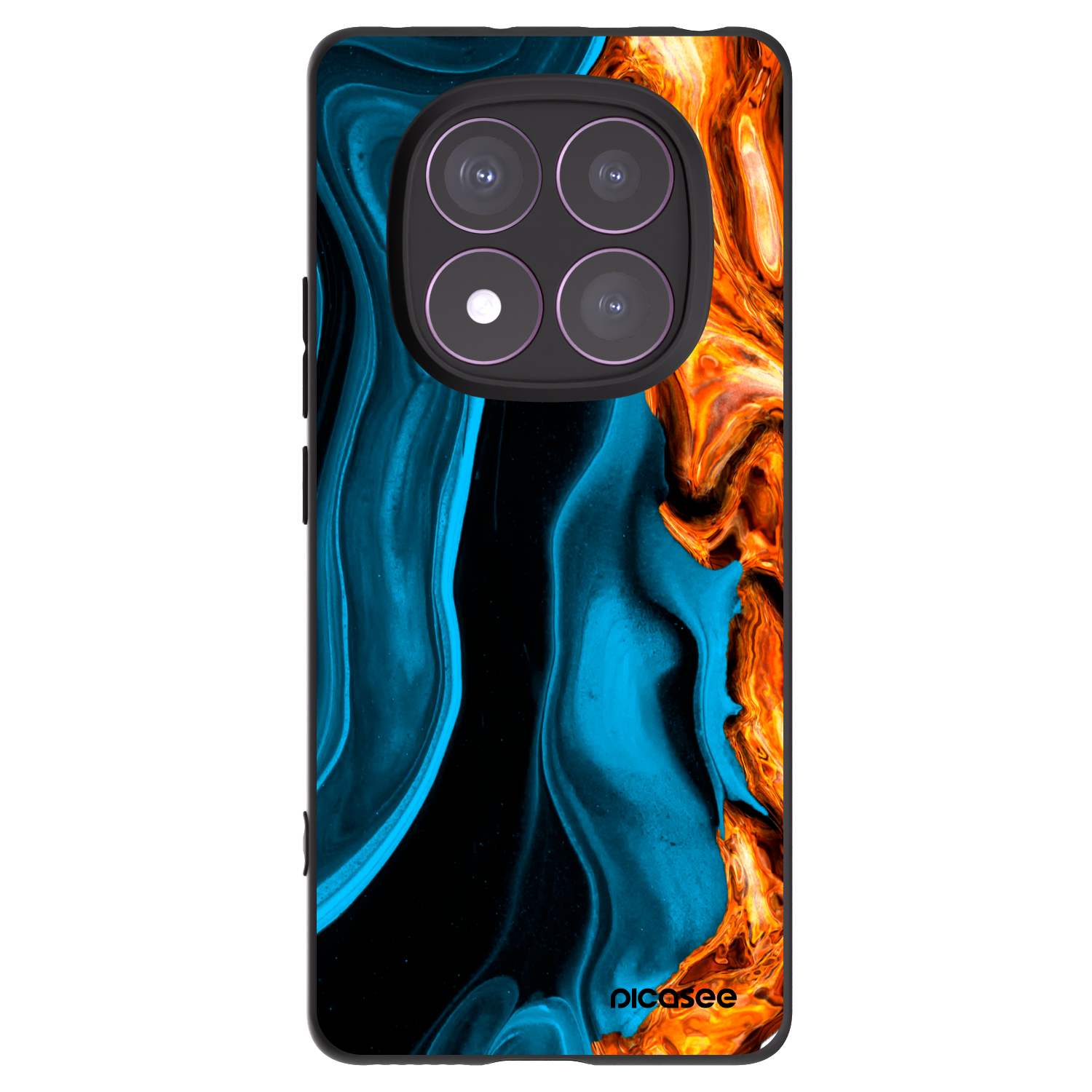 Picasee silikonový černý obal pro Xiaomi Redmi Note 14 Pro 4G - Gold blue