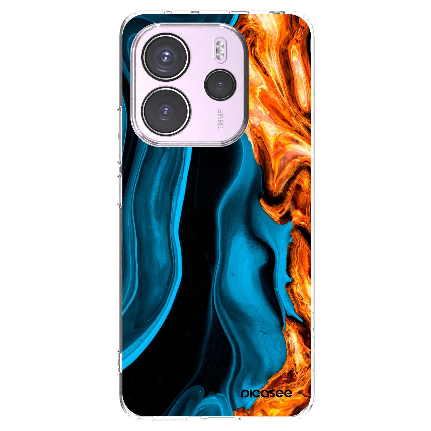 Picasee silikonový průhledný obal pro Xiaomi Redmi Note 14 4G - Gold blue