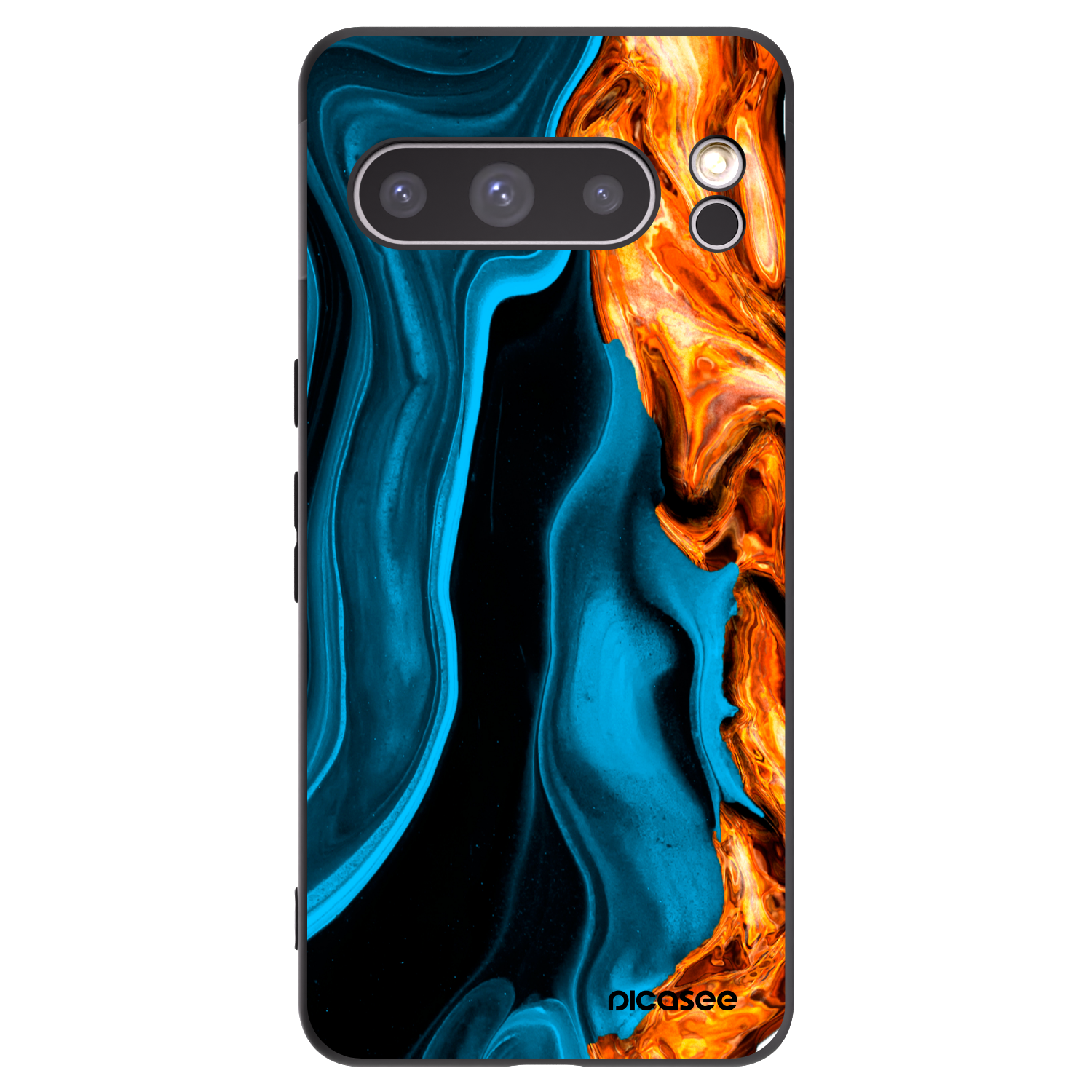 Picasee silikonový černý obal pro Google Pixel 8 Pro - Gold blue