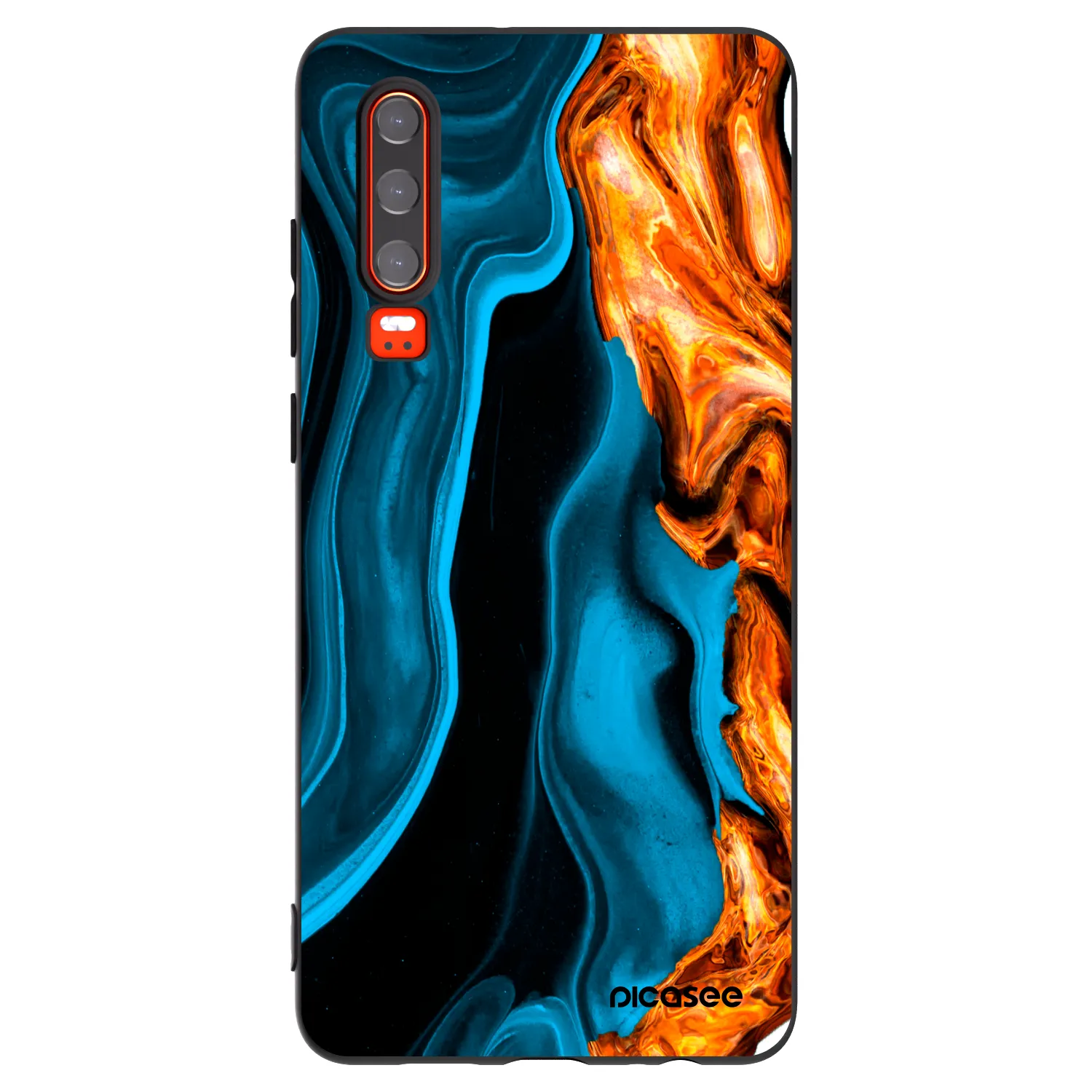 Picasee silikonový černý obal pro Huawei P30 - Gold blue