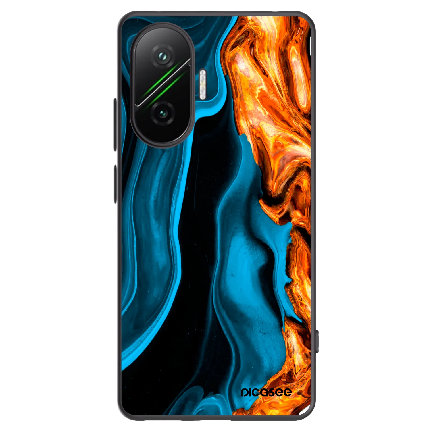 Picasee silikonový černý obal pro Xiaomi Poco F7 5G - Gold blue