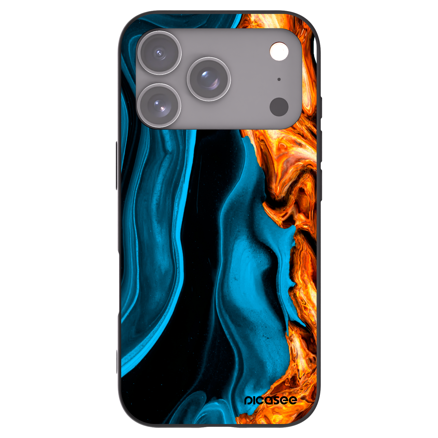 Picasee silikonový černý obal pro Apple iPhone 17 Pro - Gold blue