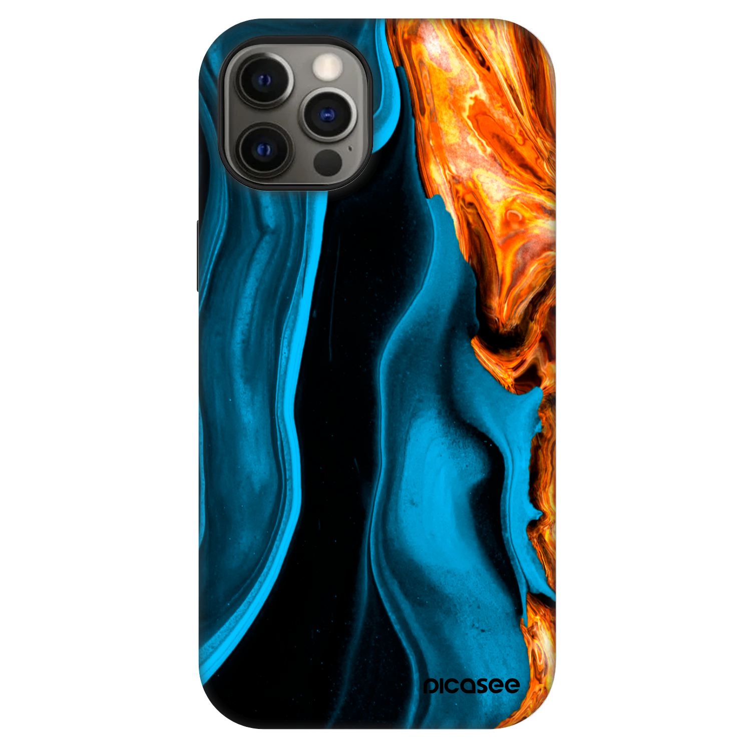 Picasee Fashion Case MagSafe Apple iPhone 12 - Gold blue